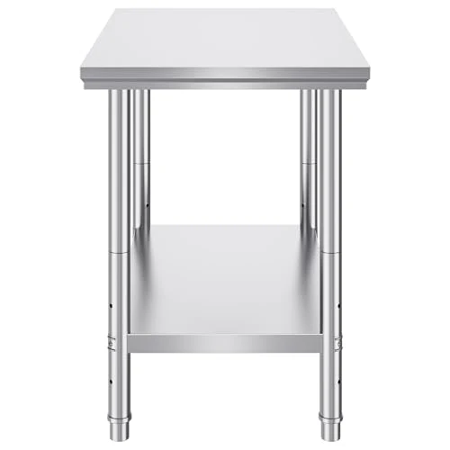 Vevor Stainless Steel 900x600x800 mm Commercial Kitchen Prep & Heavy Duty Metal Work Table with Adjustable Feet for Restaurant, Home and Hotel : Industrial & Scientific - Image 3