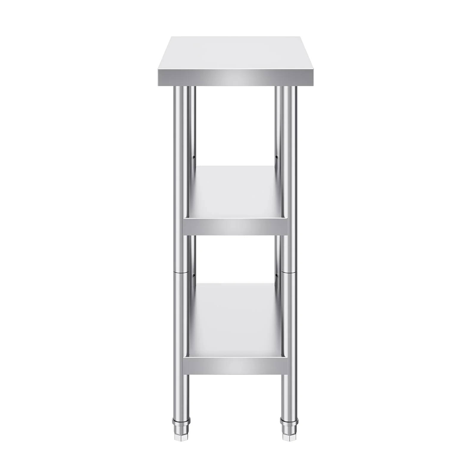 VEVOR Stainless Steel Food Prep Table, 14 x 24 x 34 Inch Commercial Food Prep Worktable Heavy Duty Prep Worktable, Metal Work Table with Adjustable Height for BBQ, Kitchen, Home, and Garage - Image 2