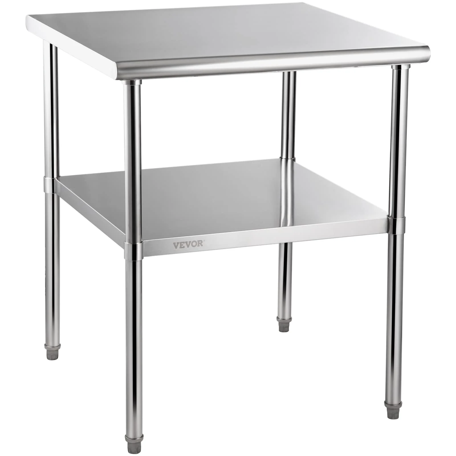 VEVOR Stainless Steel Prep Table, 30 x 30 x 36 Inch, 800lbs Load Capacity Heavy Duty Metal Worktable with Adjustable Undershelf & Feet, Commercial Workstation for Kitchen Garage Restaurant Backyard - Image 2