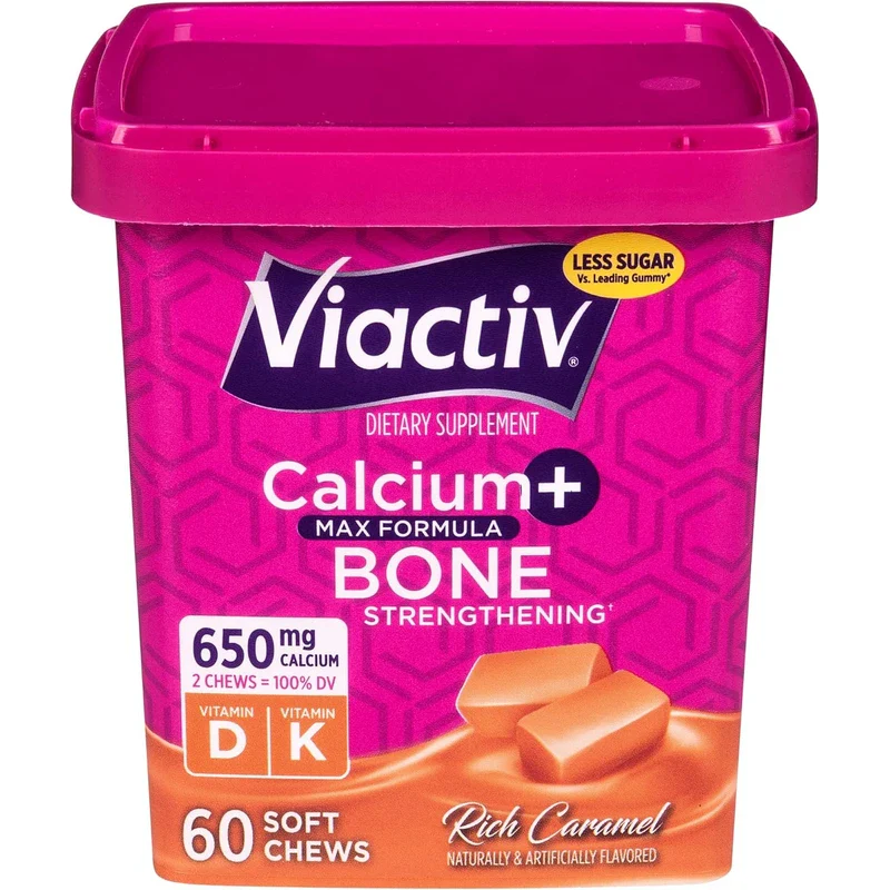 Viactiv Calcium +Vitamin D3 Supplement Soft Chews, Caramel, 60 Chews - Calcium Dietary Supplement for Bone Health - Image 3