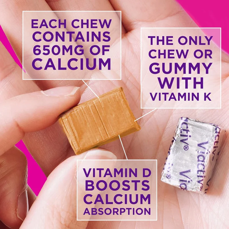 Viactiv Calcium +Vitamin D3 Supplement Soft Chews, Caramel, 60 Chews - Calcium Dietary Supplement for Bone Health - Image 5