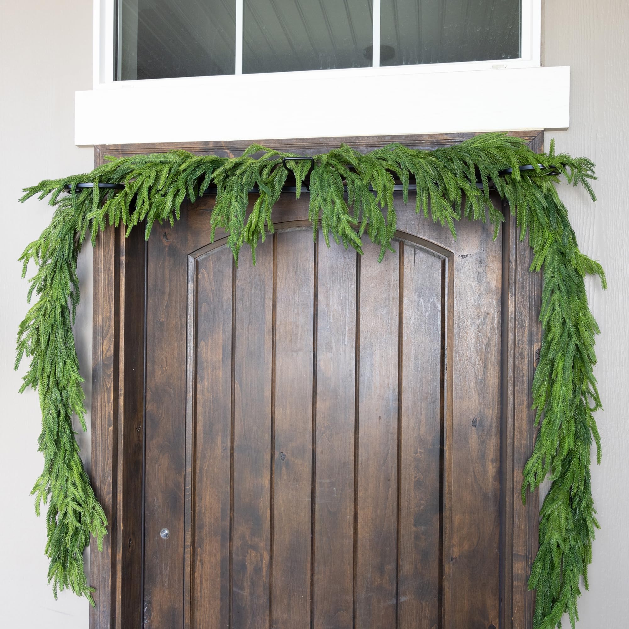 VILLAGE LIGHTING COMPANY [Front Door Garland Hanger] - Adjustable to Different Door Widths | Heavy-Duty Cast Iron | Decorative Christmas and Holiday Decor | No Nails, Screws, or Damage - Image 2
