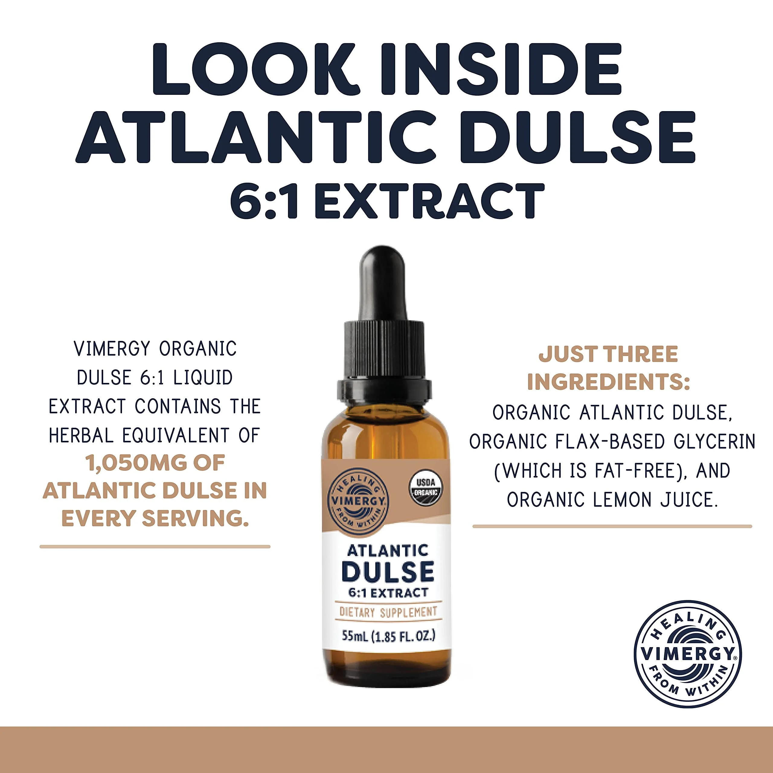 Vimergy Atlantic Dulse Liquid – Antioxidant Support* – Promotes Free Radical Protection* – Organic, Vegan, Gluten-Free – 55 Servings (55 mL) - Image 2