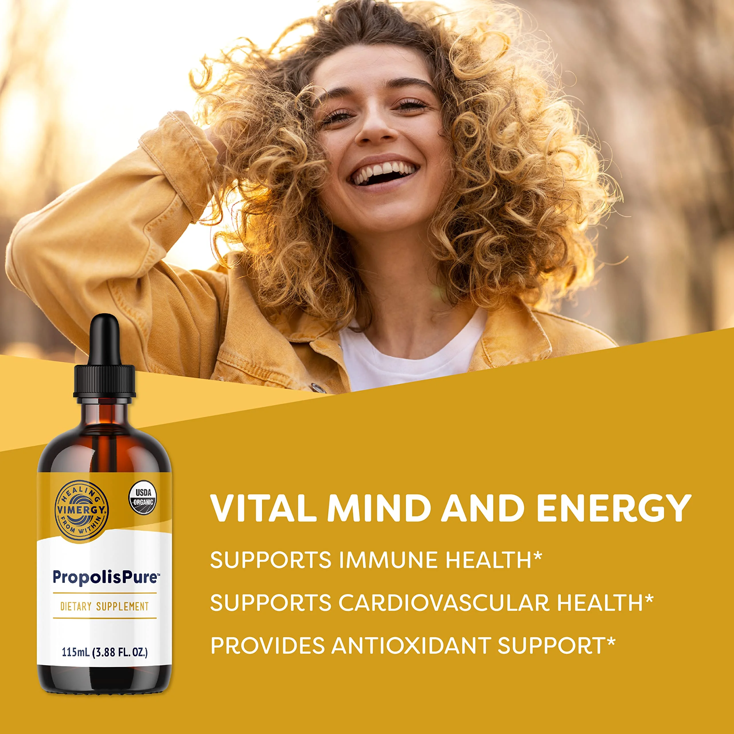 Vimergy PropolisPure® – Supports Immune and Respiratory Health* – Benefits Oral Health* – USDA Certified Organic, Kosher, Paleo-Friendly, Gluten-Free – 115 mL (57 Servings) - Image 5
