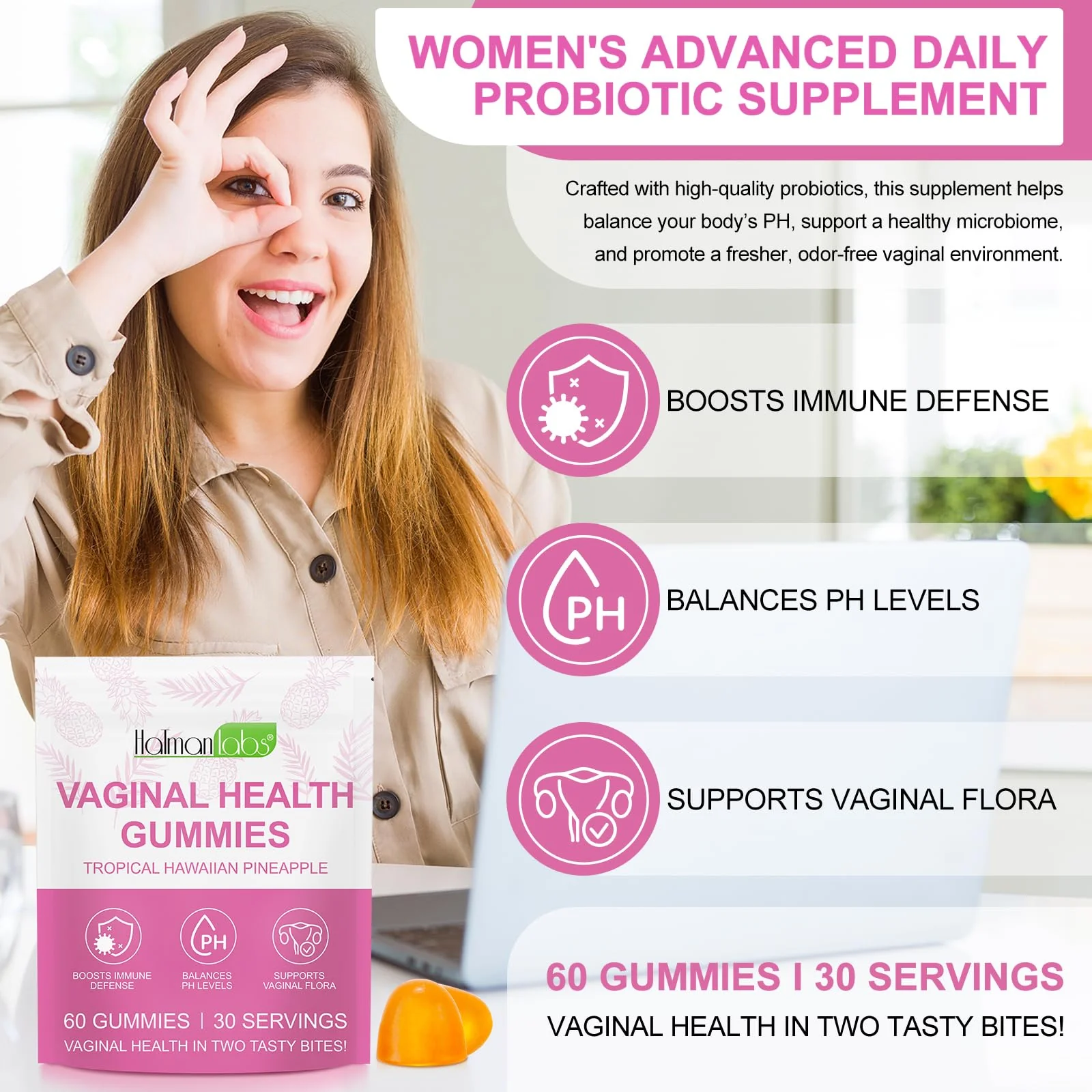 Vital Vaginal Probiotics Source Feminine Gummies,Ph Balance for Women,Feminine Balance,Womens Vaginal Health Supplement,Improve Immune,Promotion of Womens Health - 60 Gummies - Image 5