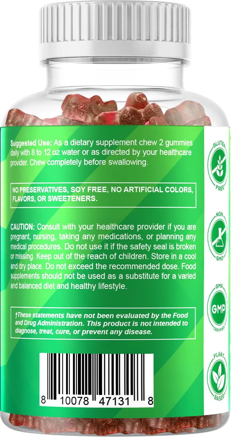 Vitamatic 3 Pack Irish Sea Moss Gummies- 3000mg Equivalent Per Serving (from Extract 132.5 mg) - 60 Ct - Made with Bladderwrack & Burdock Root - Seamoss Supplement for Thyroid, Energy, Immune Support - Image 2
