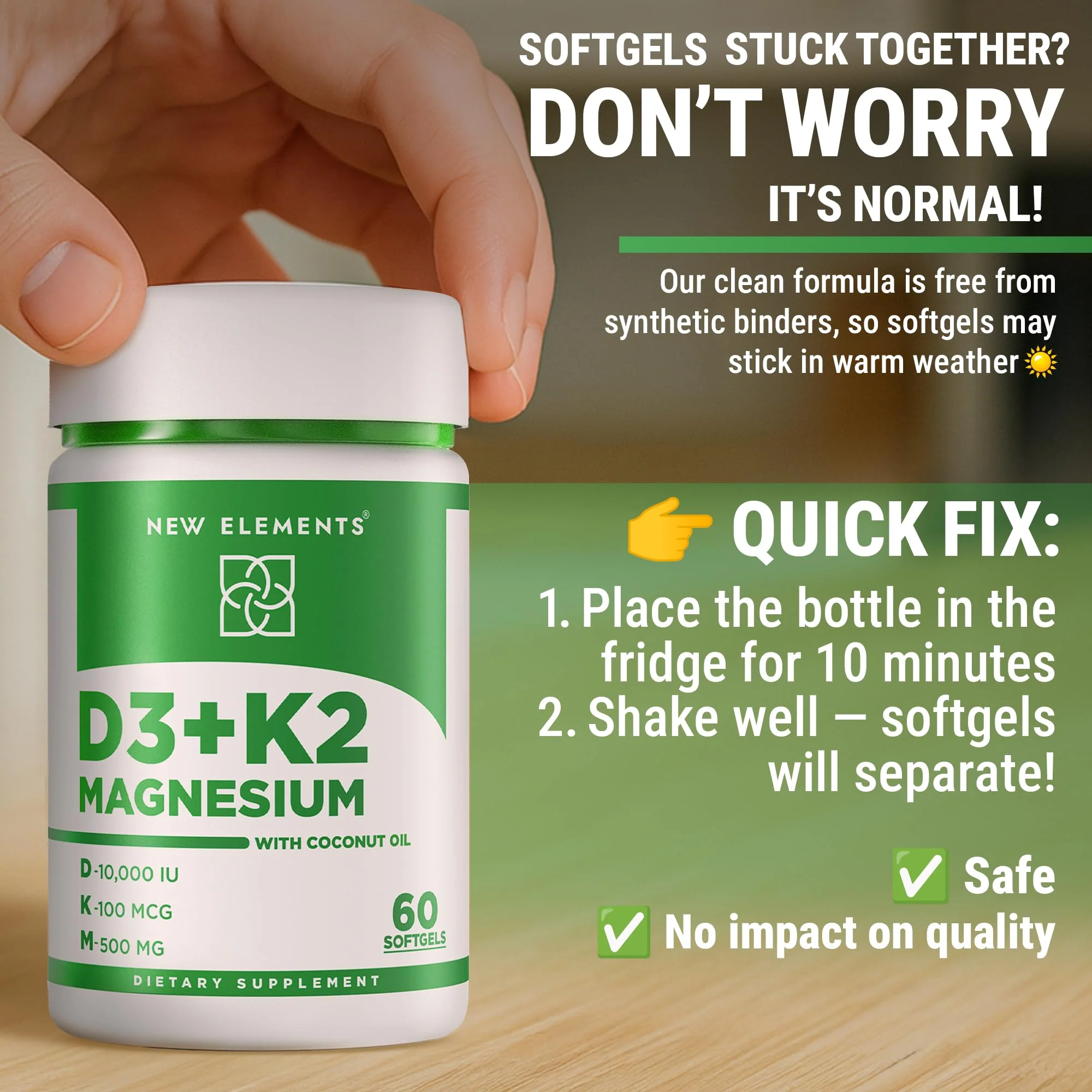 Vitamin D3 K2 10000iu with Magnesium Glycinate 500mg - Bone Health, Immune Support, Energy & Mood - Non-GMO, Gluten-Free, Sugar-Free Softgels for Women & Men - Image 8