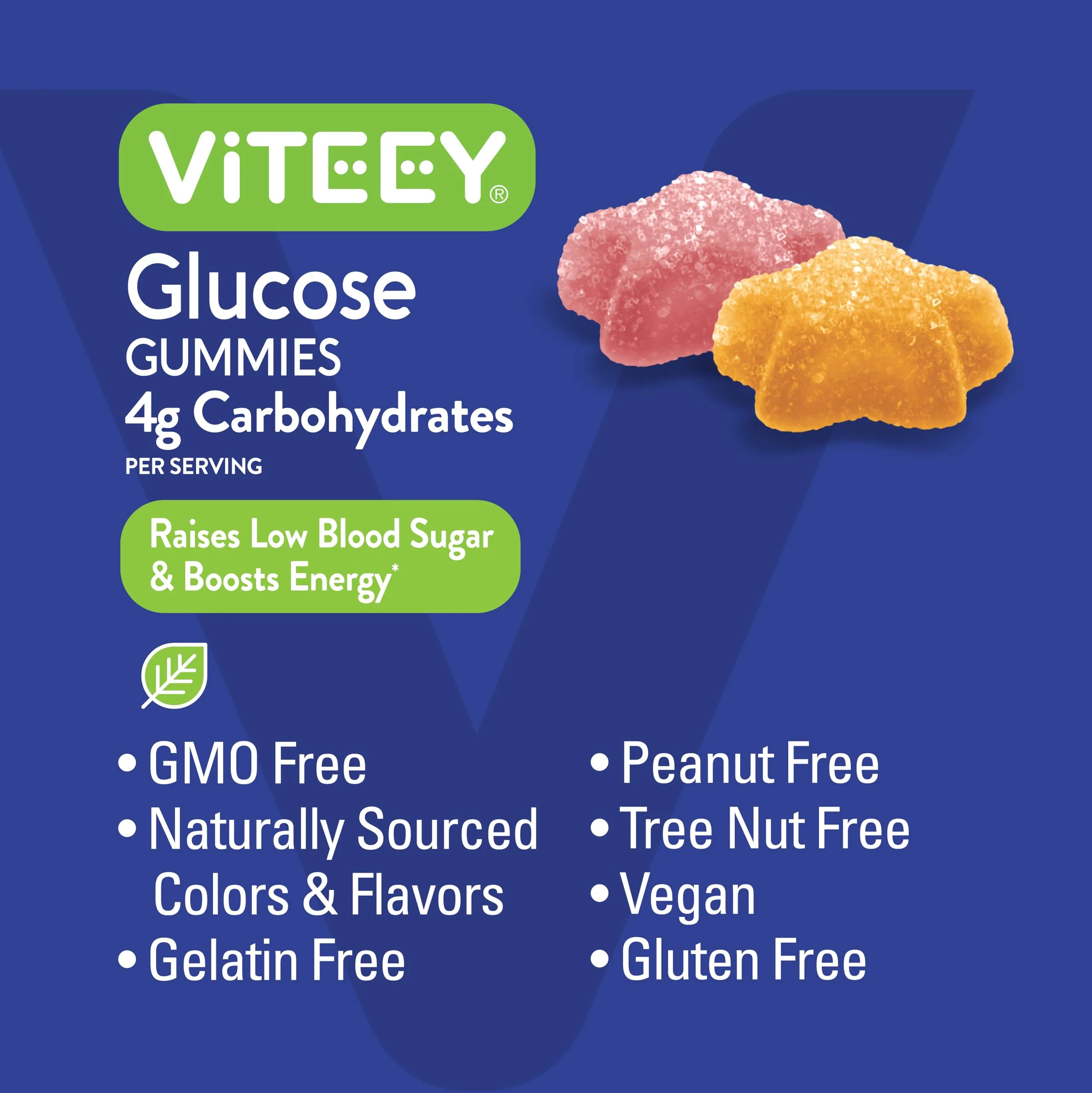 Viteey Glucose Gummies for Women, Men & Teens - 4g of Carbohydrates - Naturally Sourced, Vegan, GMO Free, Gluten Free, Gelatin Free - Tasty Chewable Fruit Flavored Pectin Gummy - Image 3