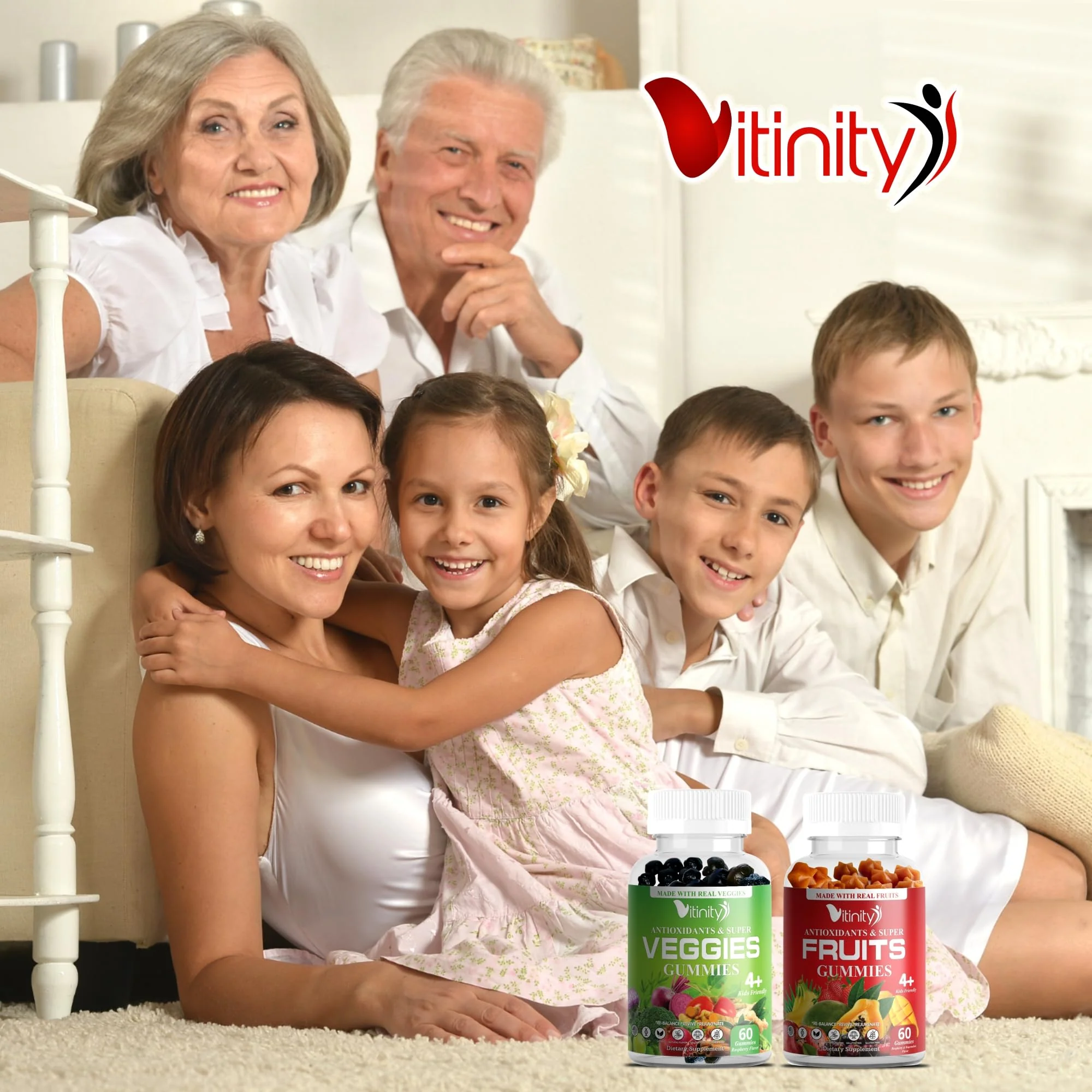 VITINITY Made with Real Fruit-Real Veggie Gummies-Superfood Vegetable Vitamin Supplement for Women,Men,Kids-Blend of Fruit and Greens for Daily Health.Fruits and Vegetables Supplements (30-Day Supply) - Image 2