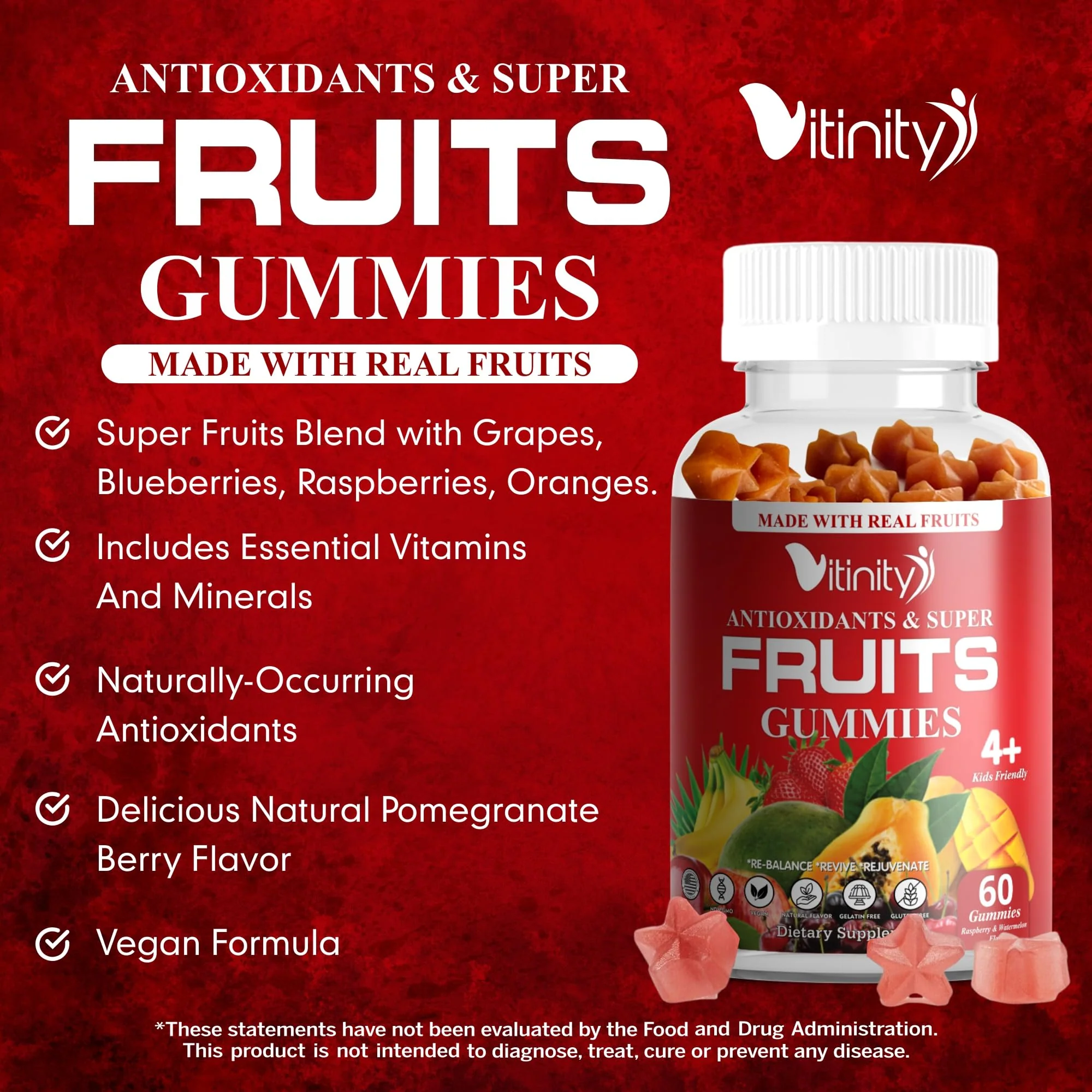 VITINITY Made with Real Fruit-Real Veggie Gummies-Superfood Vegetable Vitamin Supplement for Women,Men,Kids-Blend of Fruit and Greens for Daily Health.Fruits and Vegetables Supplements (30-Day Supply) - Image 7