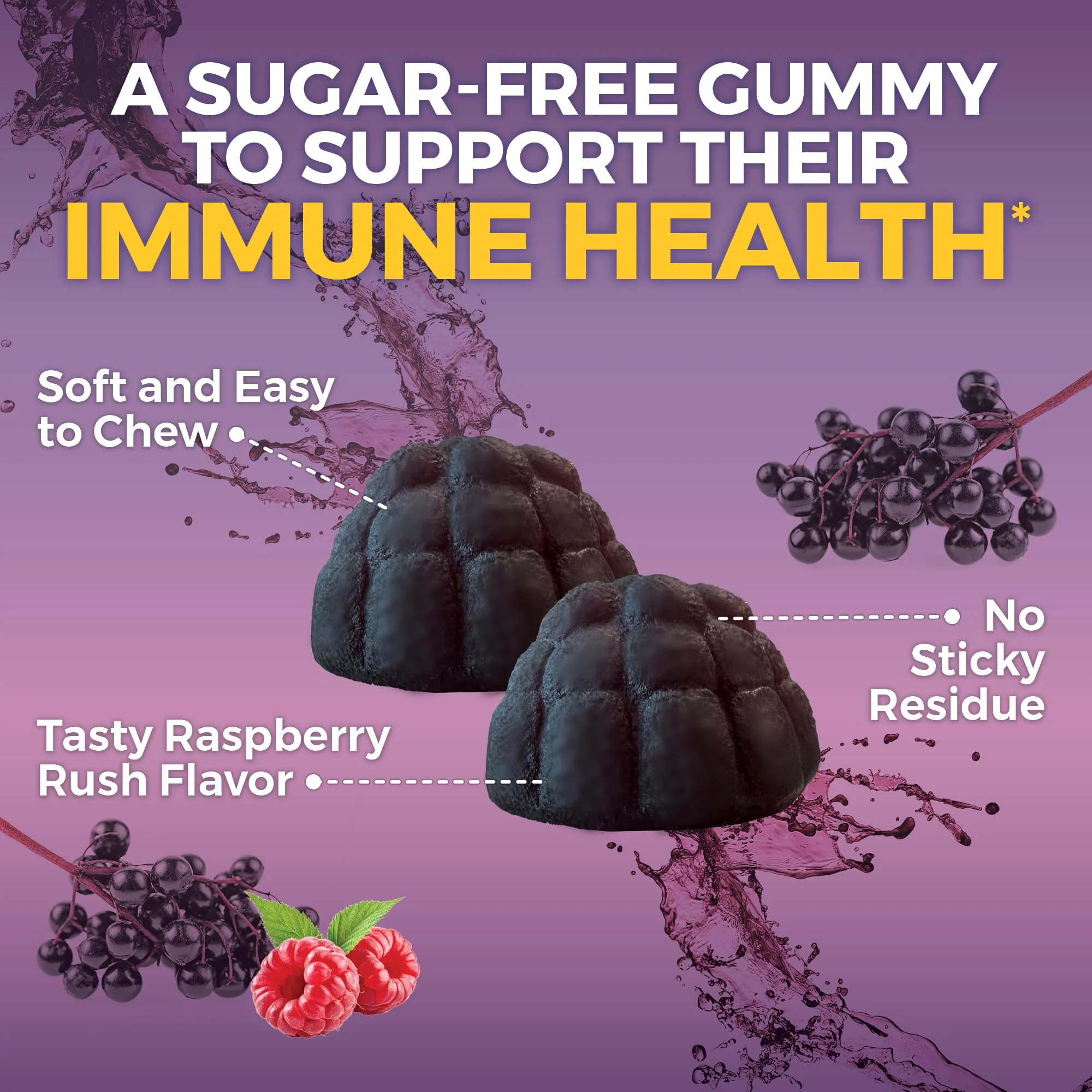 Viva Naturals Sugar-Free Sambucus Elderberry Gummies for Kids, 8-in-1 Children Immune Support with Vitamin C & Zinc – Chewable, Vegan & Gluten-Free (120 Count) for Daily Wellness - Image 7