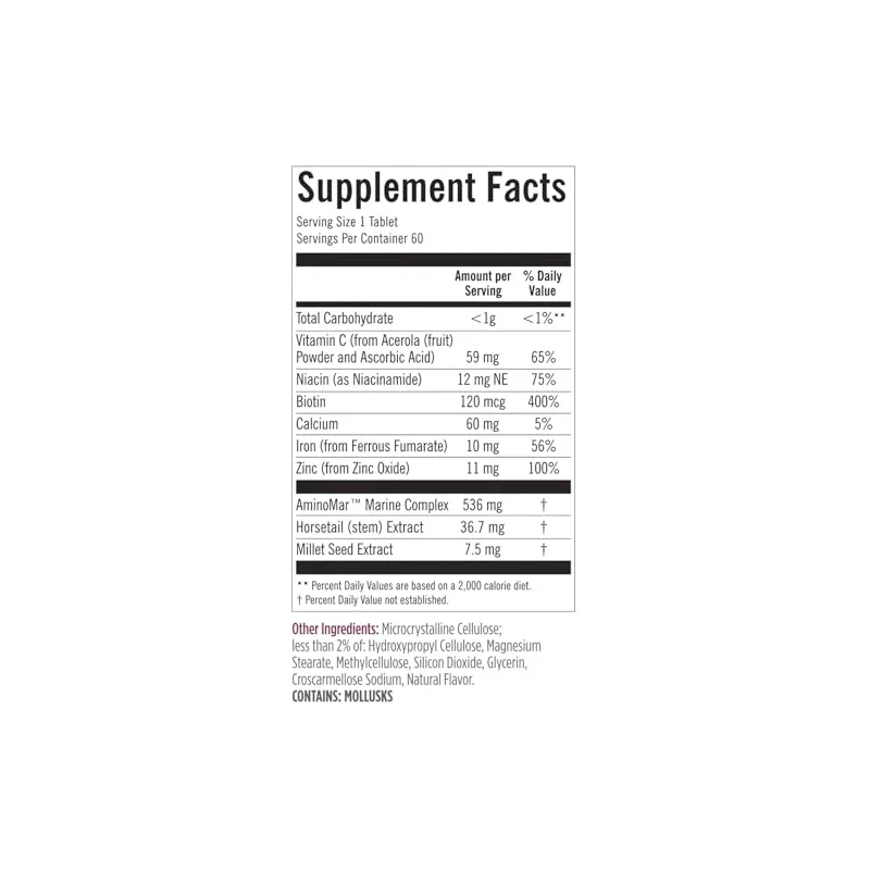 Viviscal Viviscal Hair Growth Supplements for Women, Dietary Hair Supplement Tablets With AminoMar Collagen Complex, Biotin, Zinc, Vitamin C, and Iron, Nourish Thinning Hair, 30 Day Supply, 60 Count - Image 6