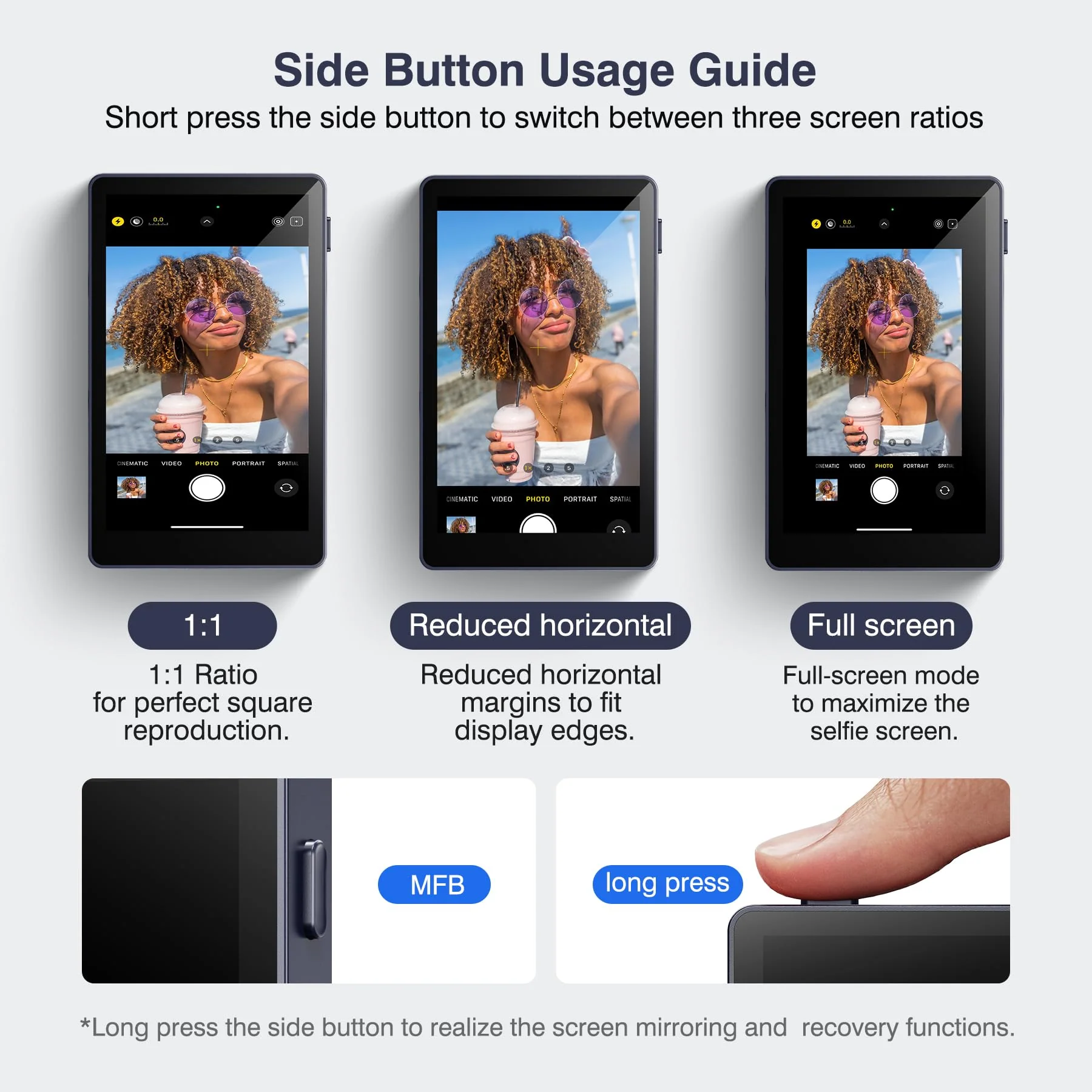 Vlog Selfie Monitor Screen, Magnetic Phone Vlog Selfie Monitor Screen 4K 30fps Bluetooth Remote, Back Camera Monitor for Vlog Live Stream TikTok, Compatible with iPhone & Android - Image 3