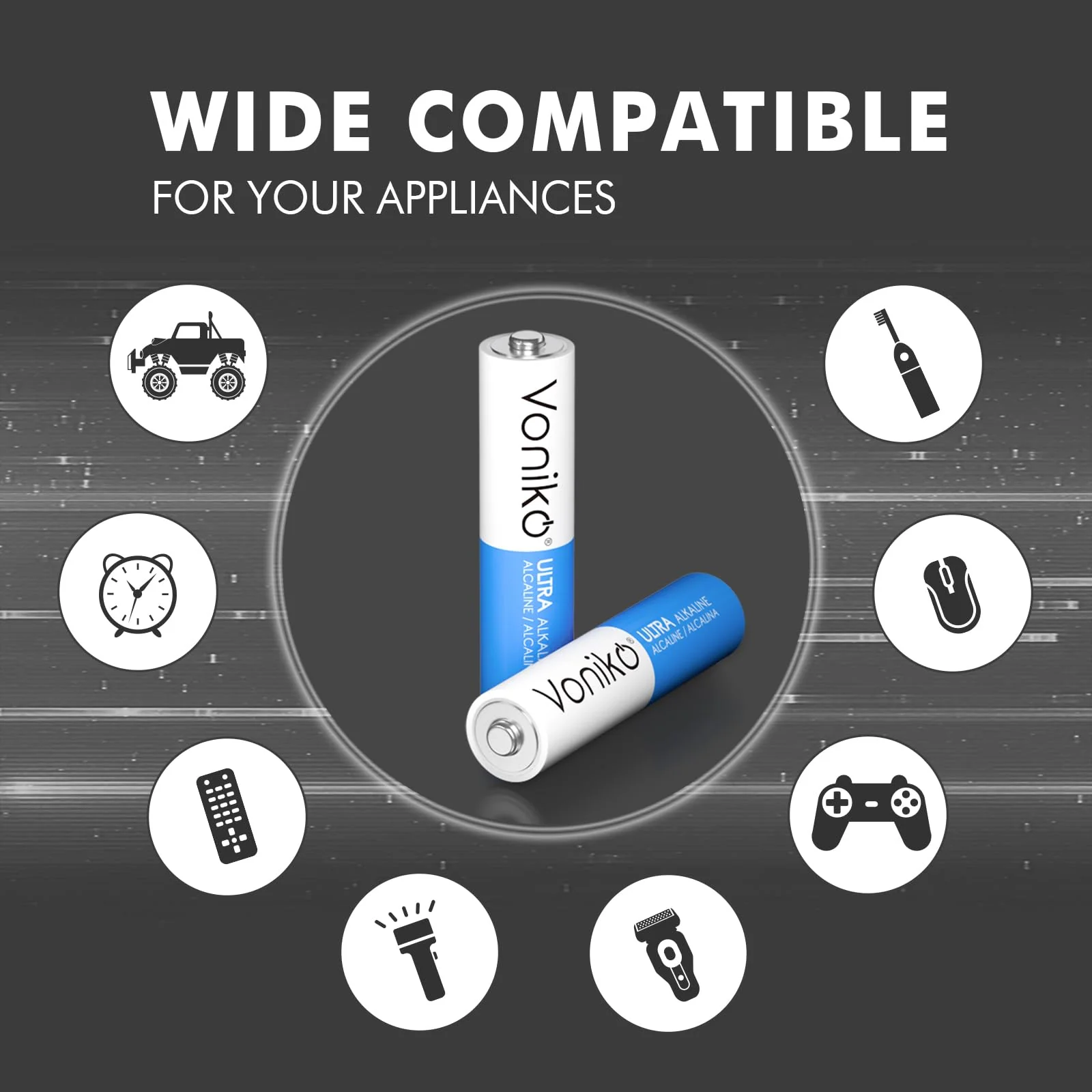 Voniko - Premium Alkaline Battery - AA and AAA 200-Count Combo Pack Batteries, 100-Count Each, 10-Year Shelf Life, Recloseable Packaging - Image 4