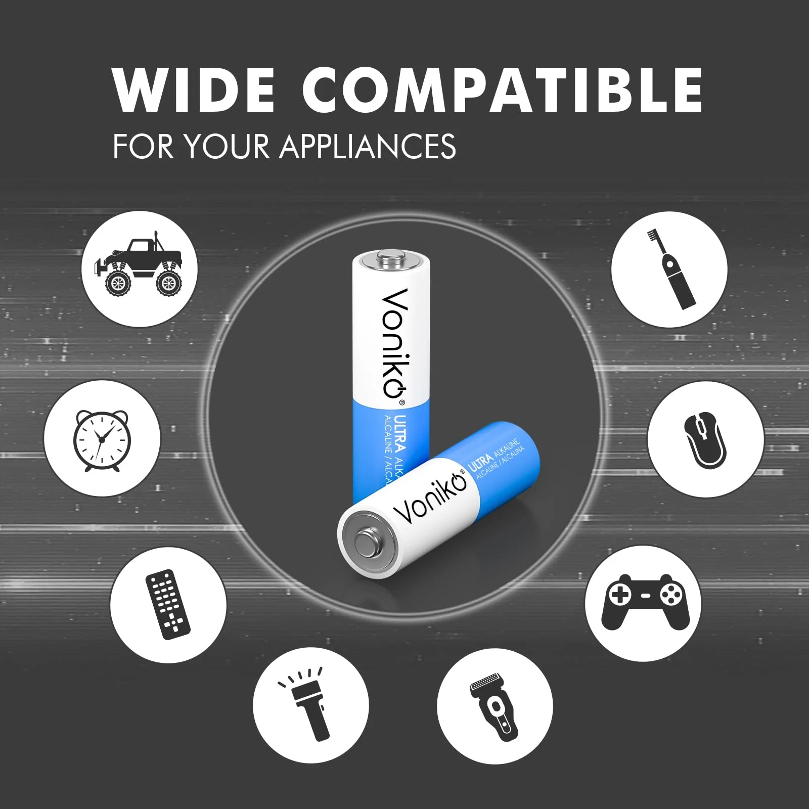 Voniko - Premium Grade AA Batteries - (200 Pack) - Alkaline Double A Battery - Ultra Long-Lasting, Leakproof 1.5v Batteries - 10-Year Shelf Life - Image 4