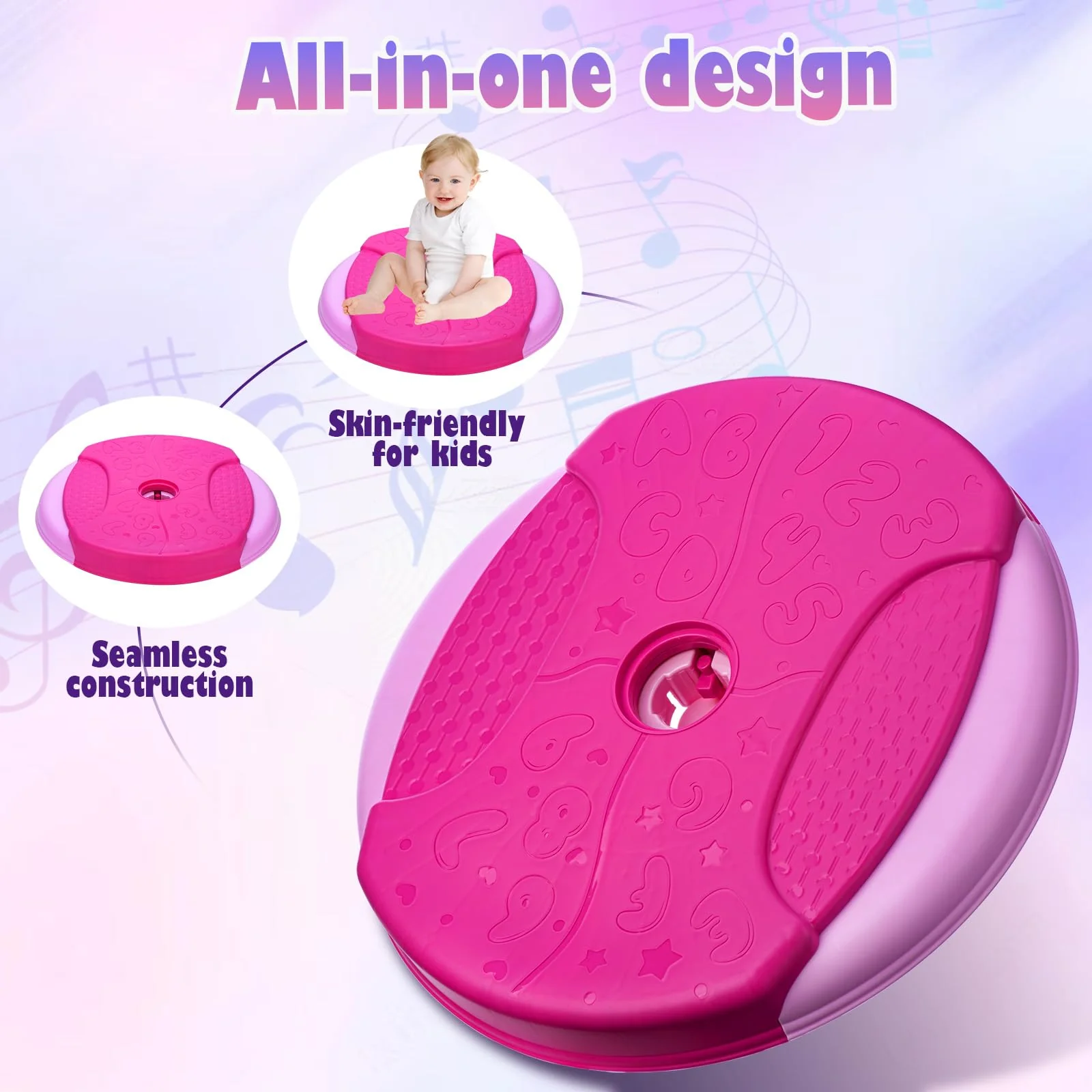 VROGTIK Sit and Spin Toys for Toddlers 1-3 Girls, 360° Toddler Spinning Seat with LED Lights and Music Christmas Birthday Gift for 1 2 3 Years Old Girl Sensory Toys Toddler Activities - Image 2