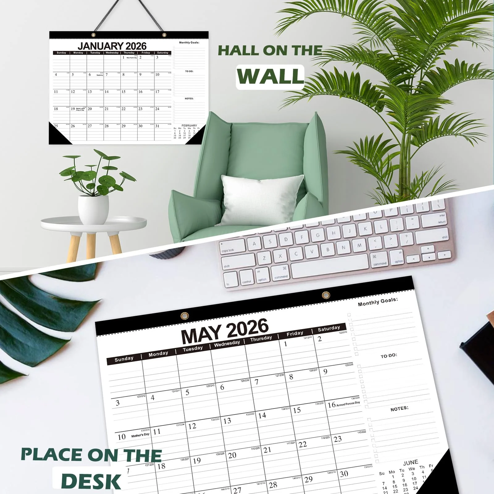 Wall Calendar 2025-2026 with Julian Date,Desk Calendar Wall Calendar from July 2025 to December 2026,18 Months Calendar 17"×12" Thick Paper for Office School Home - Image 9