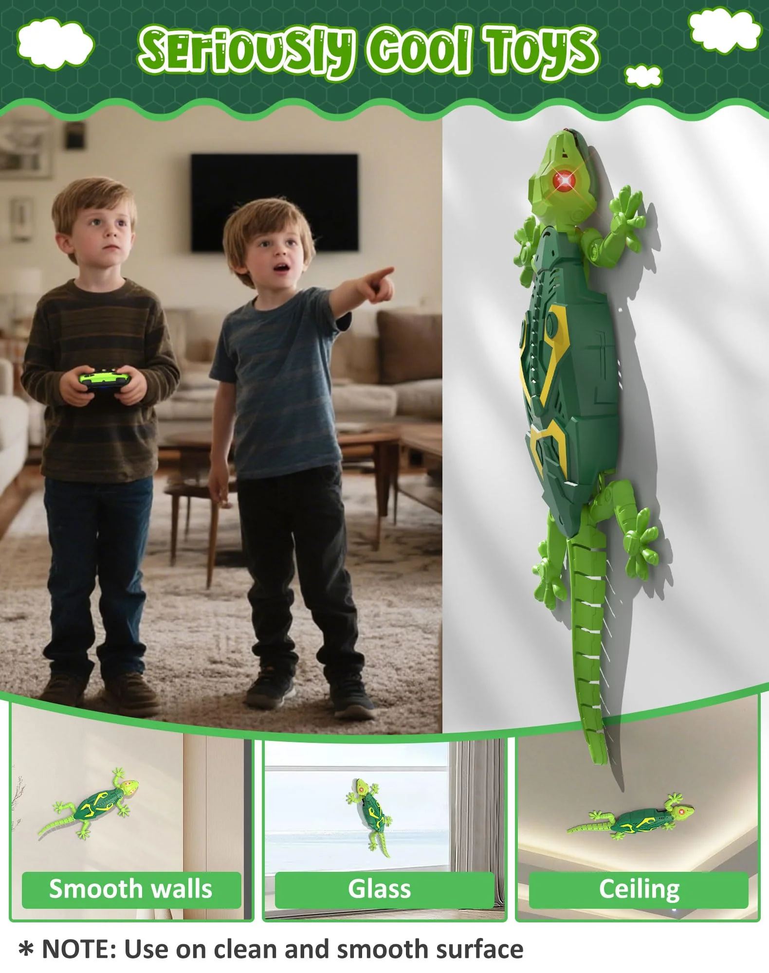 Wall Climbing Lizard,Rc Car Toys for Kids,Remote Control Cars,Wall Crawler Robot Geckos,Fun Kids Toys,Cool Stuff Gadgets 2025,Halloween Christmas Birthday Gifts for Boys Girls Teens Ages 3 4 5 6 7 8 + - Image 5