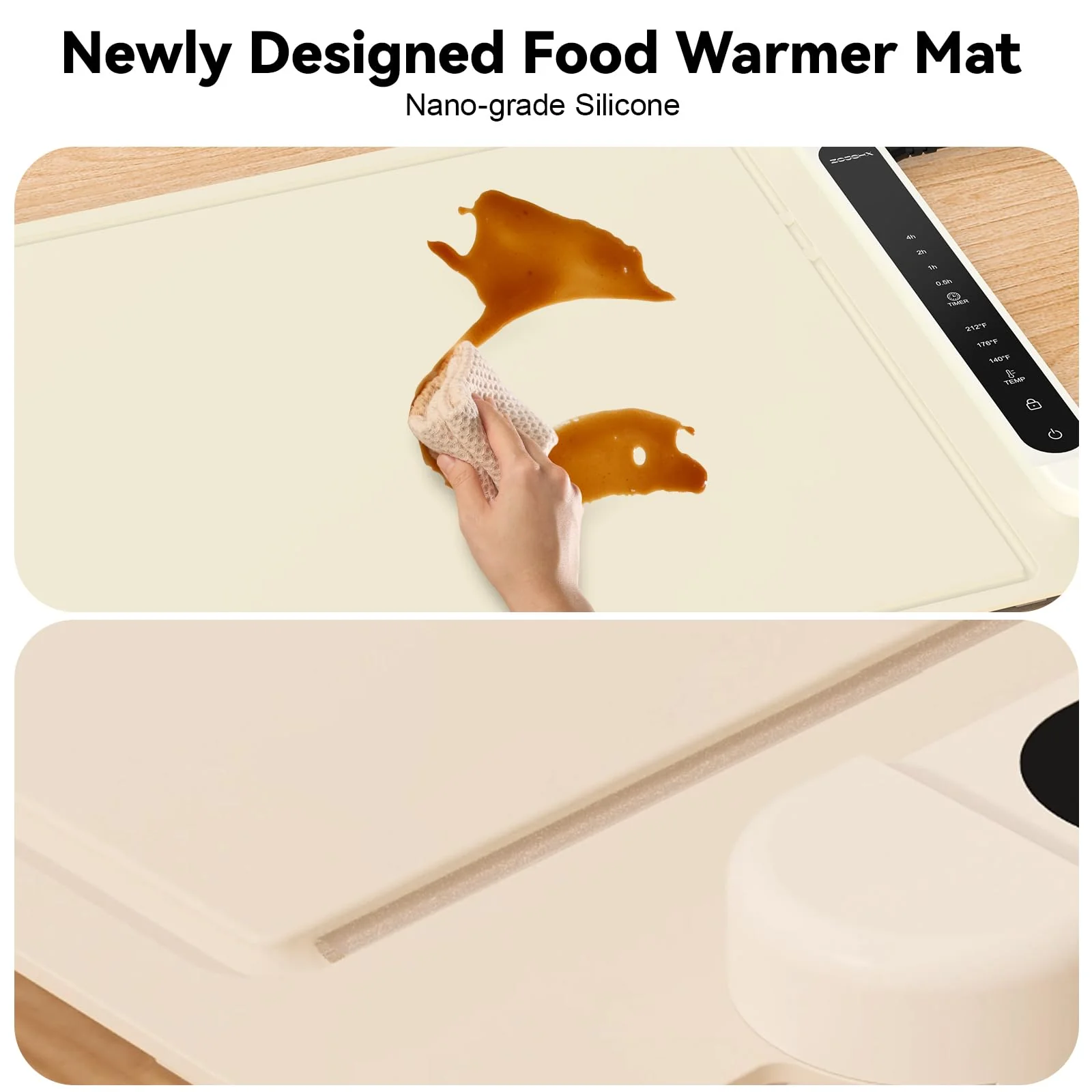 Warming Mat for Food Extra Large: 36"X16" Adjustable Silicone Food Warming Mat Heating Pad Food Warming Pad for Kitchen Counter Warming Trays for Buffets Party Hot Plates for Countertop Gifts Family - Image 2
