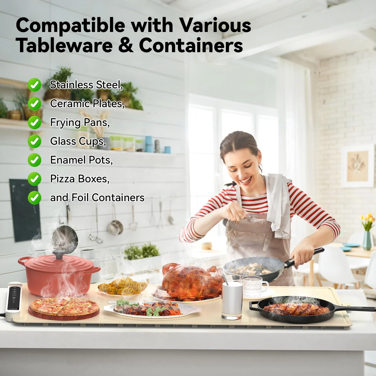Warming Mat for Food Extra Large: 36"X16" Adjustable Silicone Food Warming Mat Heating Pad Food Warming Pad for Kitchen Counter Warming Trays for Buffets Party Hot Plates for Countertop Gifts Family - Image 4