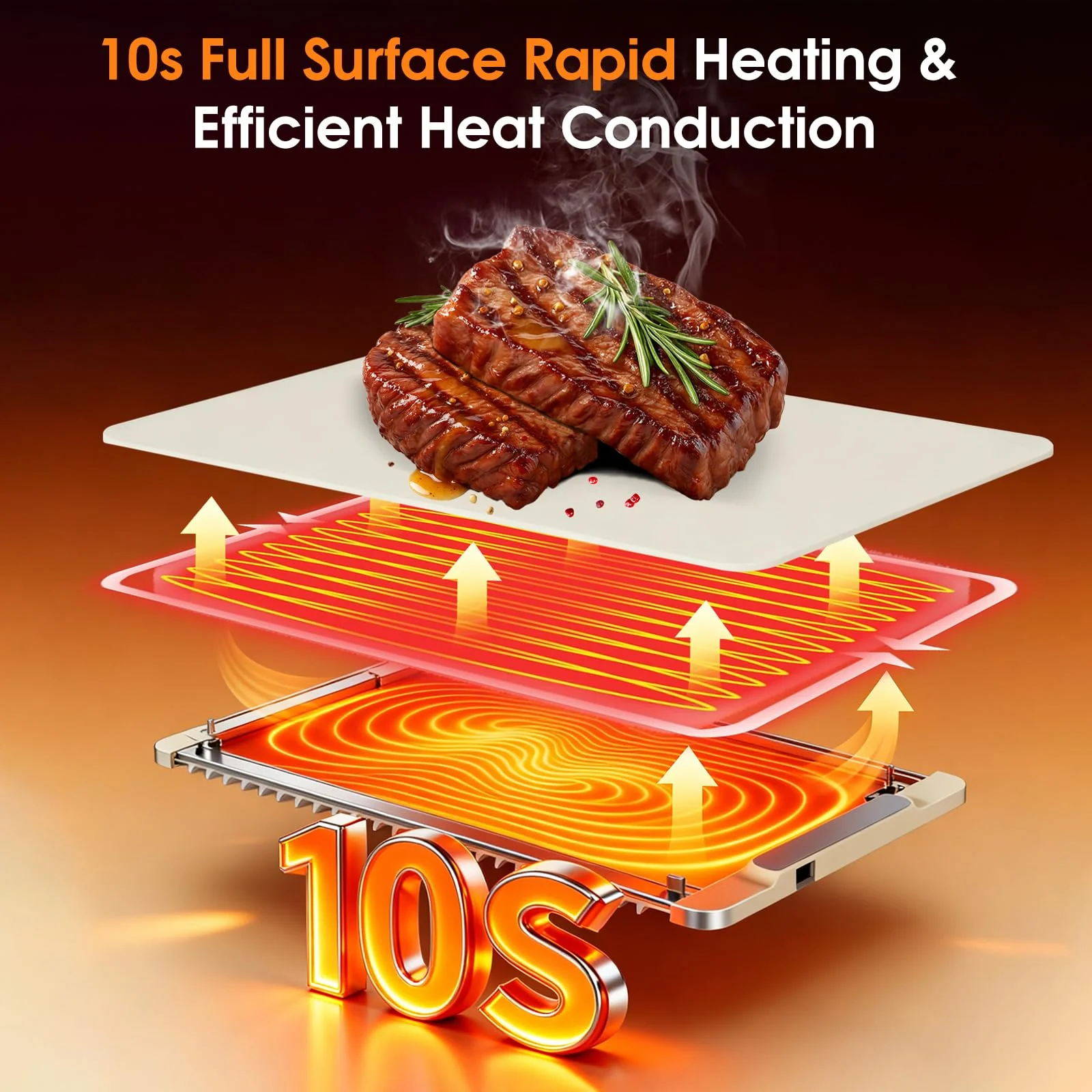Warming Mat for Food with Heat Resistant Pad, 36"x16" Food Warmer Mat for Countertop Food Warmer Custom Temperature Settings 10H Timer Portable Heating Pad for Parties Buffets Holiday Home Use (Beige) - Image 8