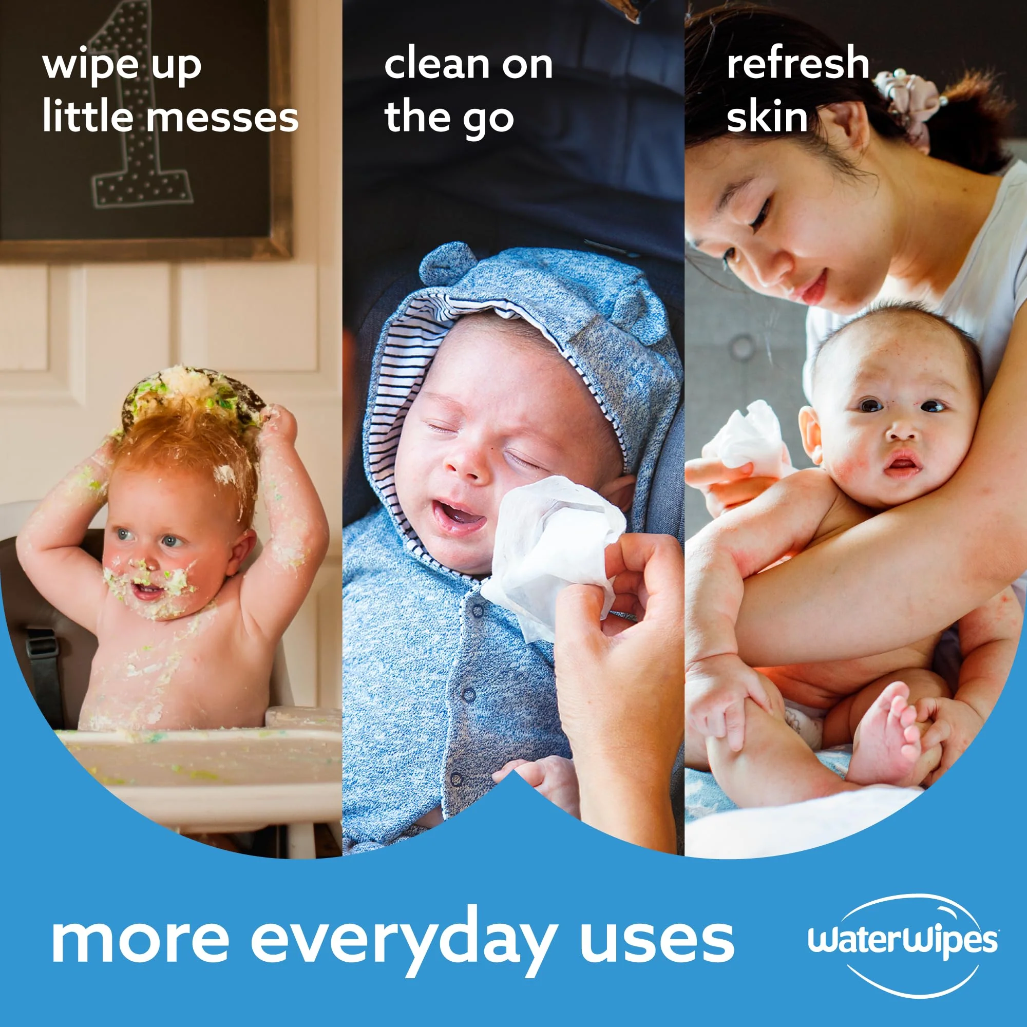 WaterWipes Plastic-Free Original Baby Wipes, 99.9% Water Based Wipes, Unscented & Hypoallergenic for Sensitive Skin, 1080 Count (18 packs) - Image 23