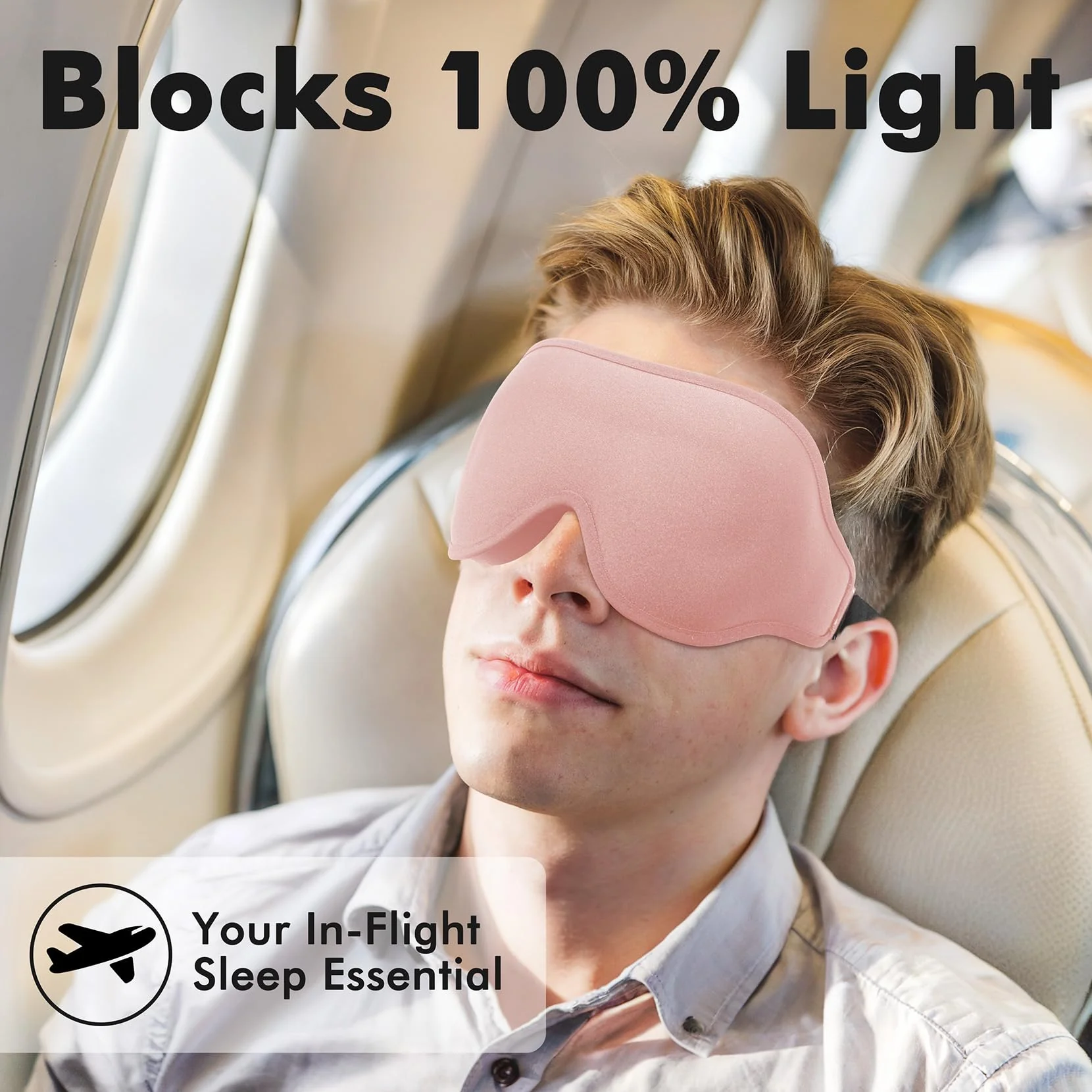 Weighted Eye Mask for Sleeping, 3D Contoured Sleep Mask Blackout with Adjustable Strap, Lash Extensions Sleeping Mask for Travel, Eye Cover Blindfold for Men Women (Pink, 4.6oz) - Image 3
