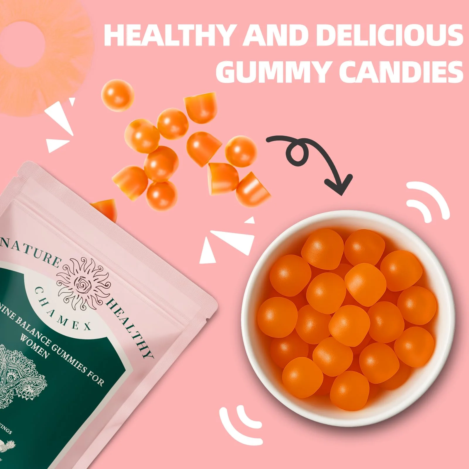 Weigloce Premium Feminine Balance Gummies for Women - Hawaiian Pineapple Gummies for Women ph, Support Probiotic - Immune Health - Gluten-Free with Vegetarian Friendly - Vitamin C - 60 Count - Image 6