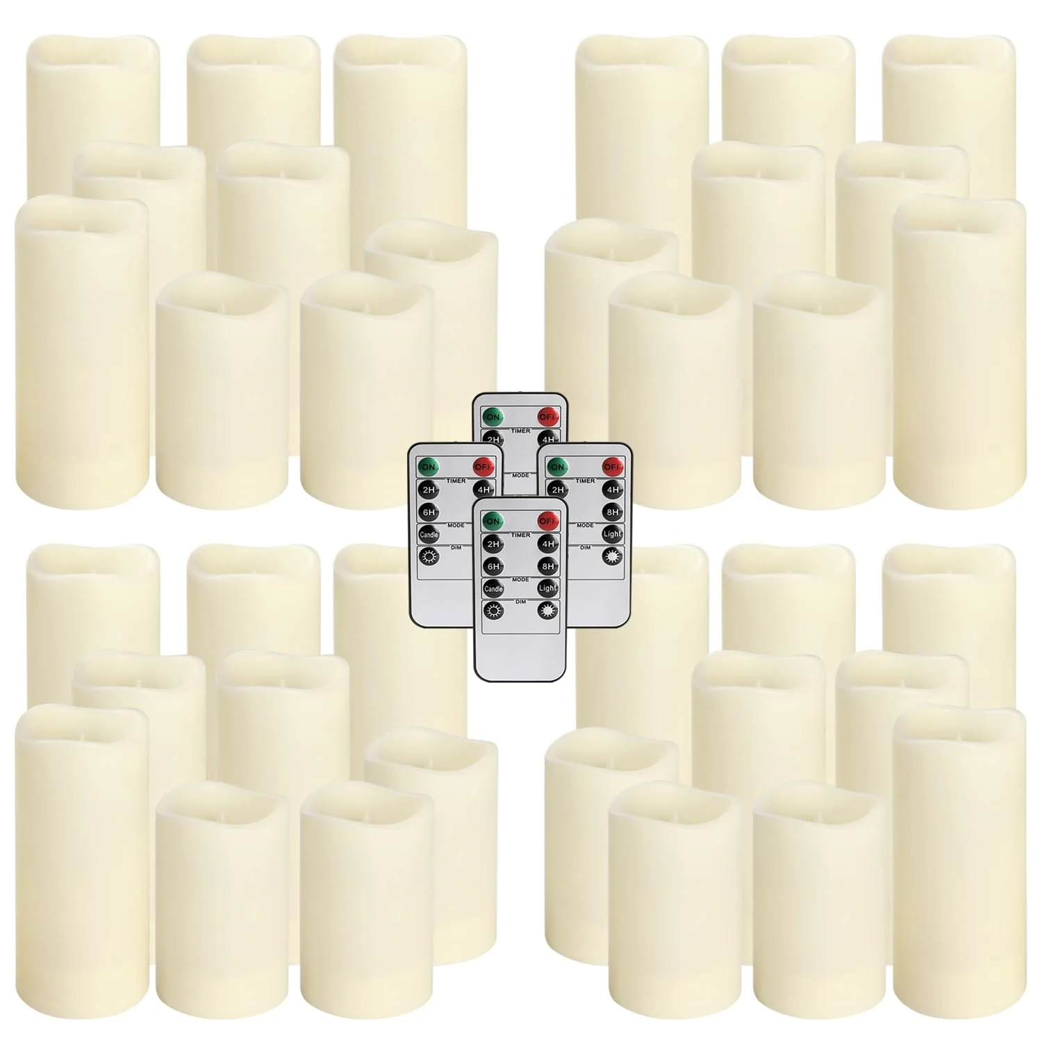 Wfmolcand 36-Pack Flickering Flameless Candles with Remote Control - LED Fake Candle Perfect for Wedding,Outdoor,Table,Halloween,Christmas Decor - Create a Magical Ambiance Effortlessly(Three Sizes) - Image 2