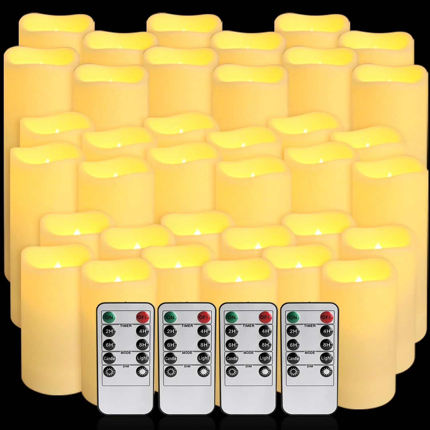 Wfmolcand 36-Pack Flickering Flameless Candles with Remote Control - LED Fake Candle Perfect for Wedding,Outdoor,Table,Halloween,Christmas Decor - Create a Magical Ambiance Effortlessly(Three Sizes) - Image 9
