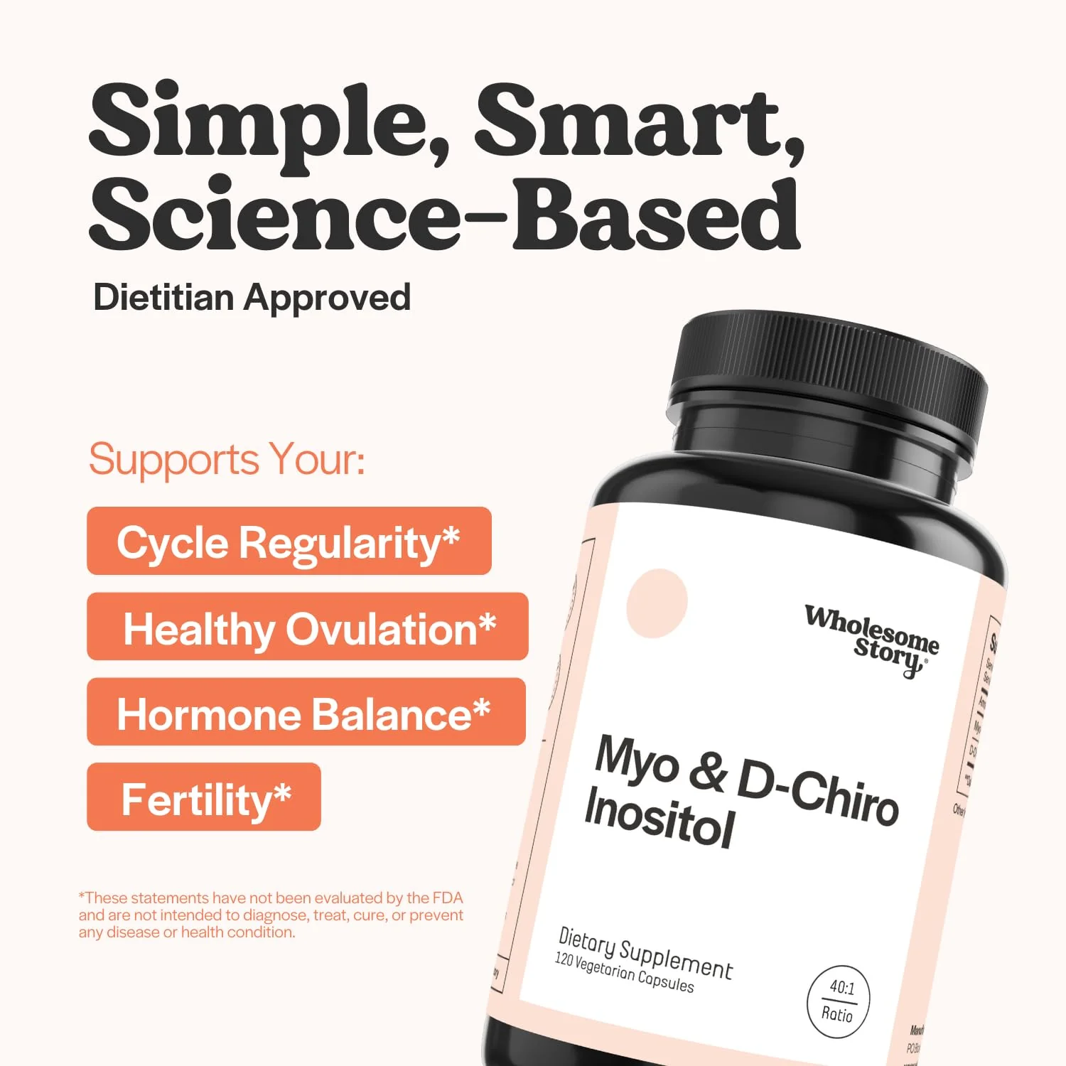 Wholesome Story Myo-Inositol & D-Chiro Inositol Supplement for Women | Fertility Supplements for Hormonal Balance & Ovarian Health Support | Myoinositol | Ideal 40:1 Ratio | 30 Servings - Image 7
