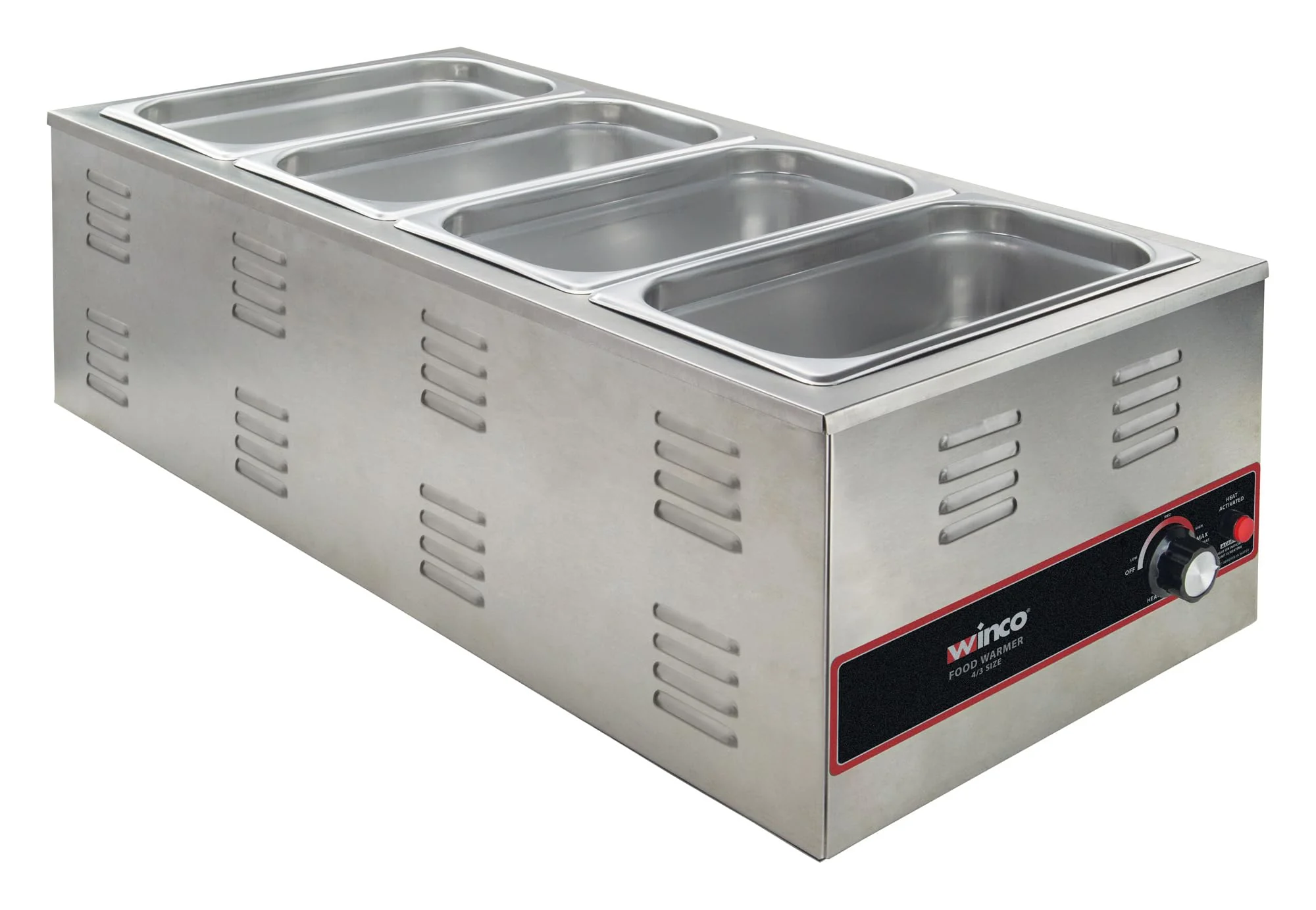Winco Electric Portable Food Pan Warmer, 1500 W, 120V, 4/3 Size - Image 3