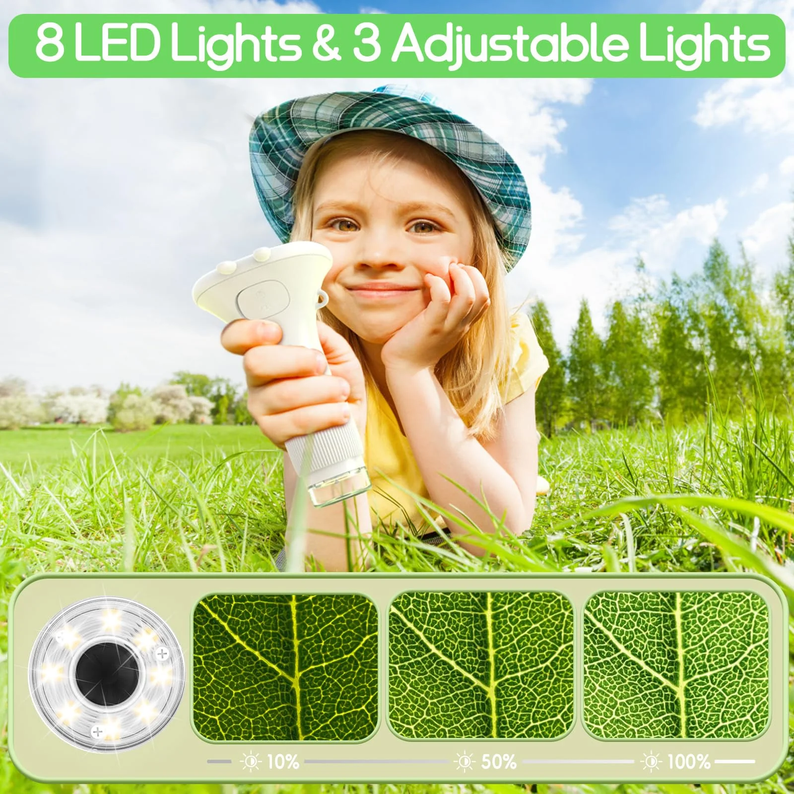 WINWEND Microscope for Kids - Portable Handheld Magnifying Glass for Girls | Mini Digital Microscope for Boys Educational Science Toys | Age 3 4 5 6 7 8 9 10 11 Years Old Kids Christmas Birthday Gifts - Image 4