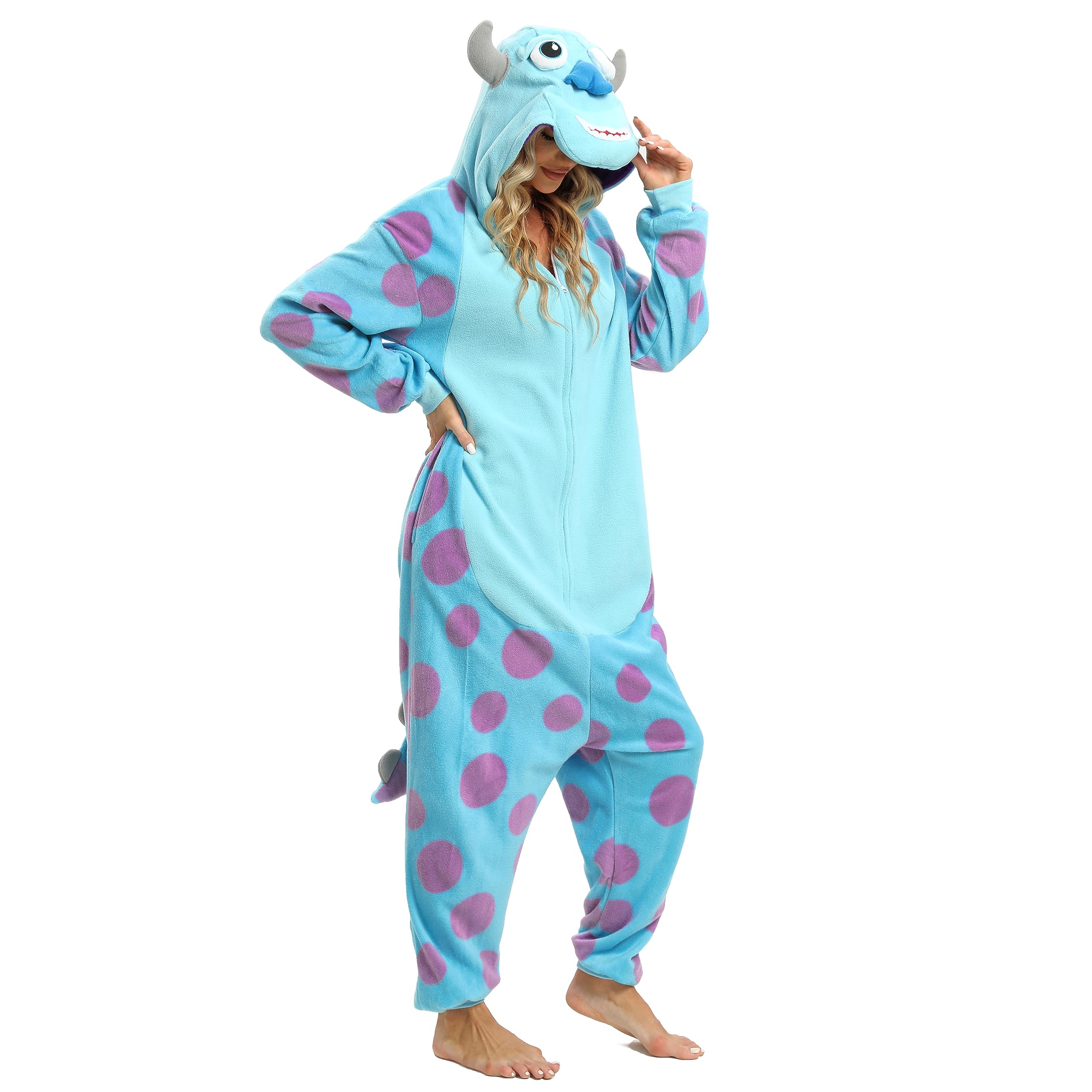 Wishliker Unisex Adult Onesie Sully Costume Halloween Christmas Cosplay Animal Cartoon Pajamas - Image 6