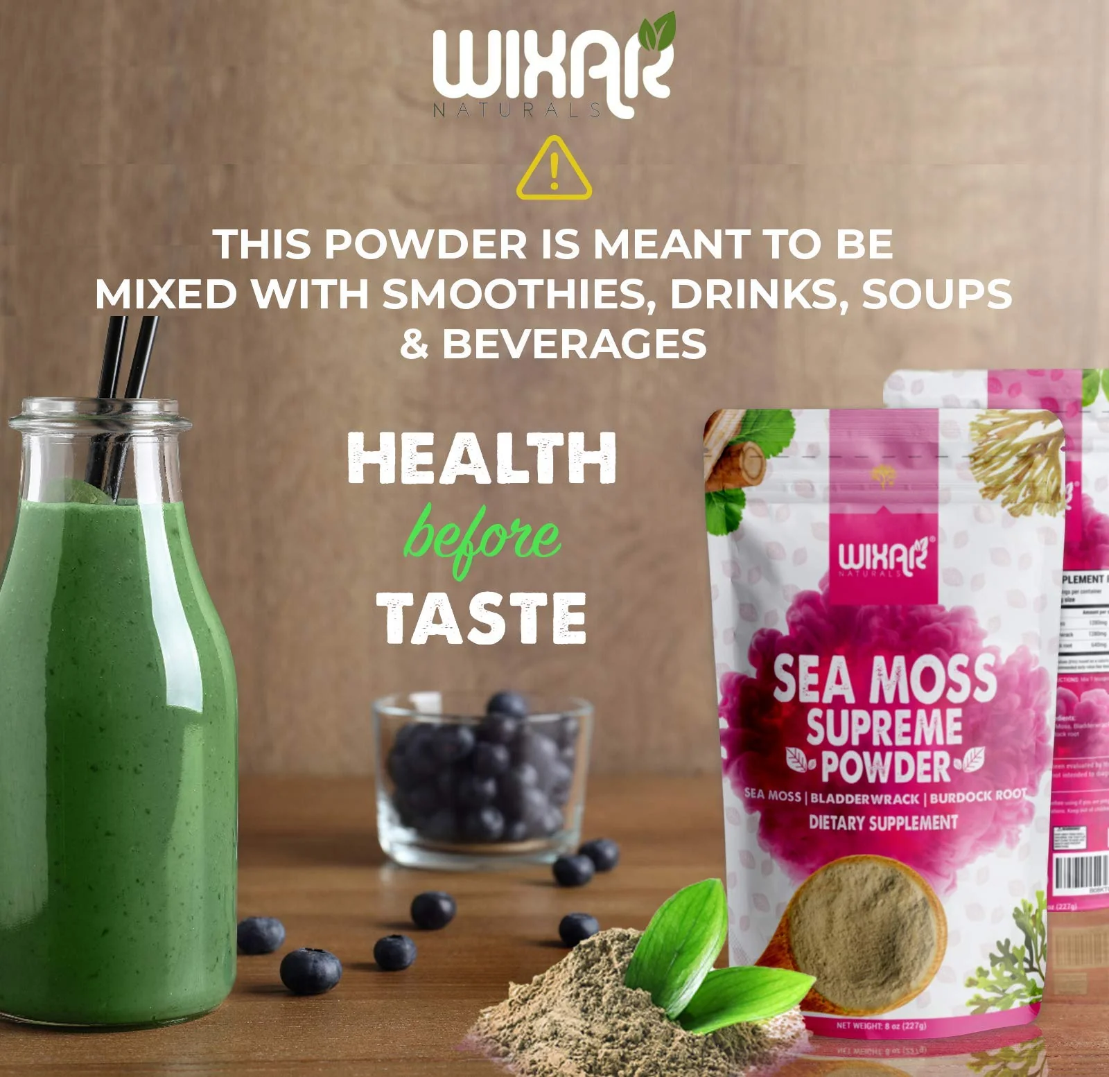Wixar Wildcrafted Sea Moss Powder – (8 Ounces) – Natural Irish Sea Moss and Bladderwrack with Burdock Powder - Thyroid Support, Healthy Skin, Keto Detox, Joint Support Alkaline Supplements - Image 11