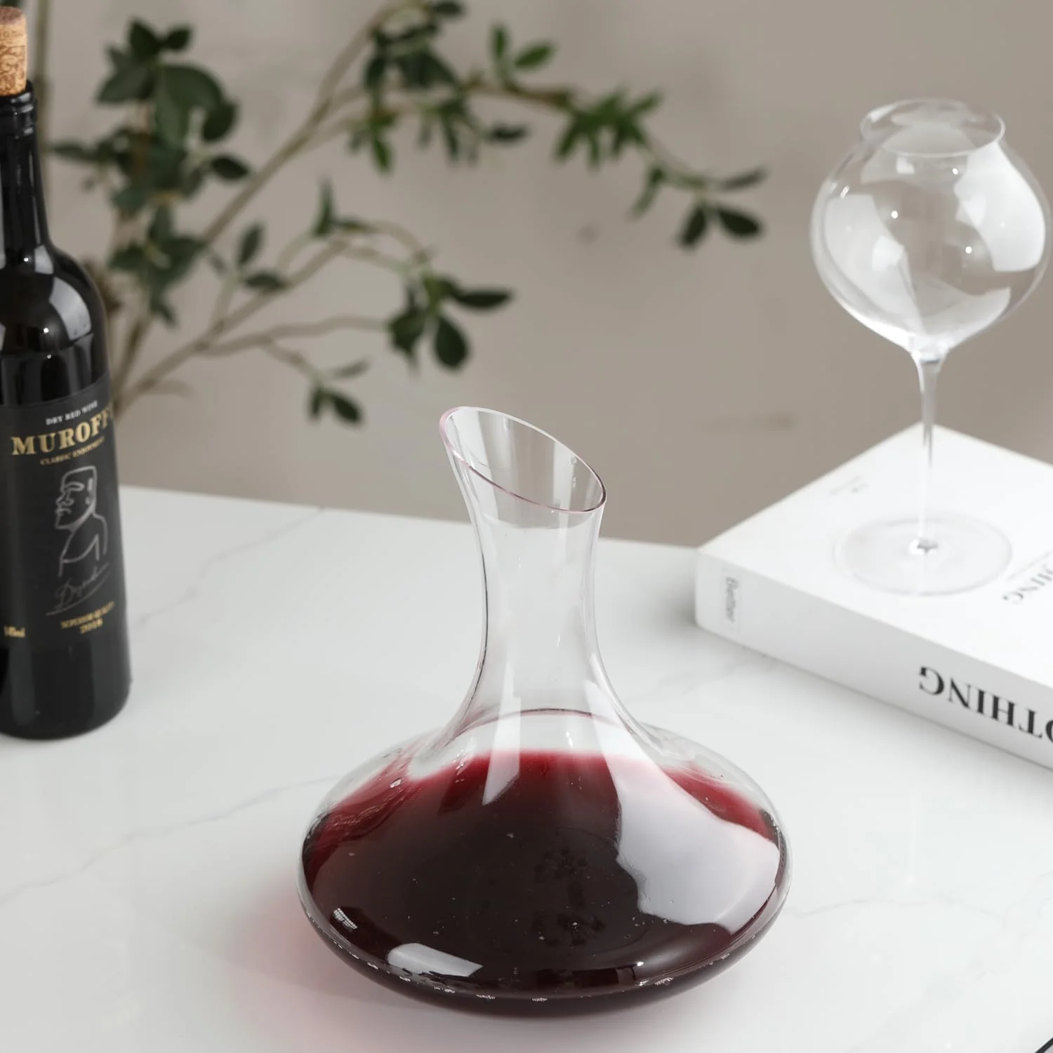 Wlasss Wine Decanter, 1100ml /37.2oz Red Wine Decanter, Hand Blown Lead-Free Crystal Wine Carafe, Small Decanter for White and Red Wine, Elegant Design Easy Pour, Wine Gifts for Christmas - Image 6