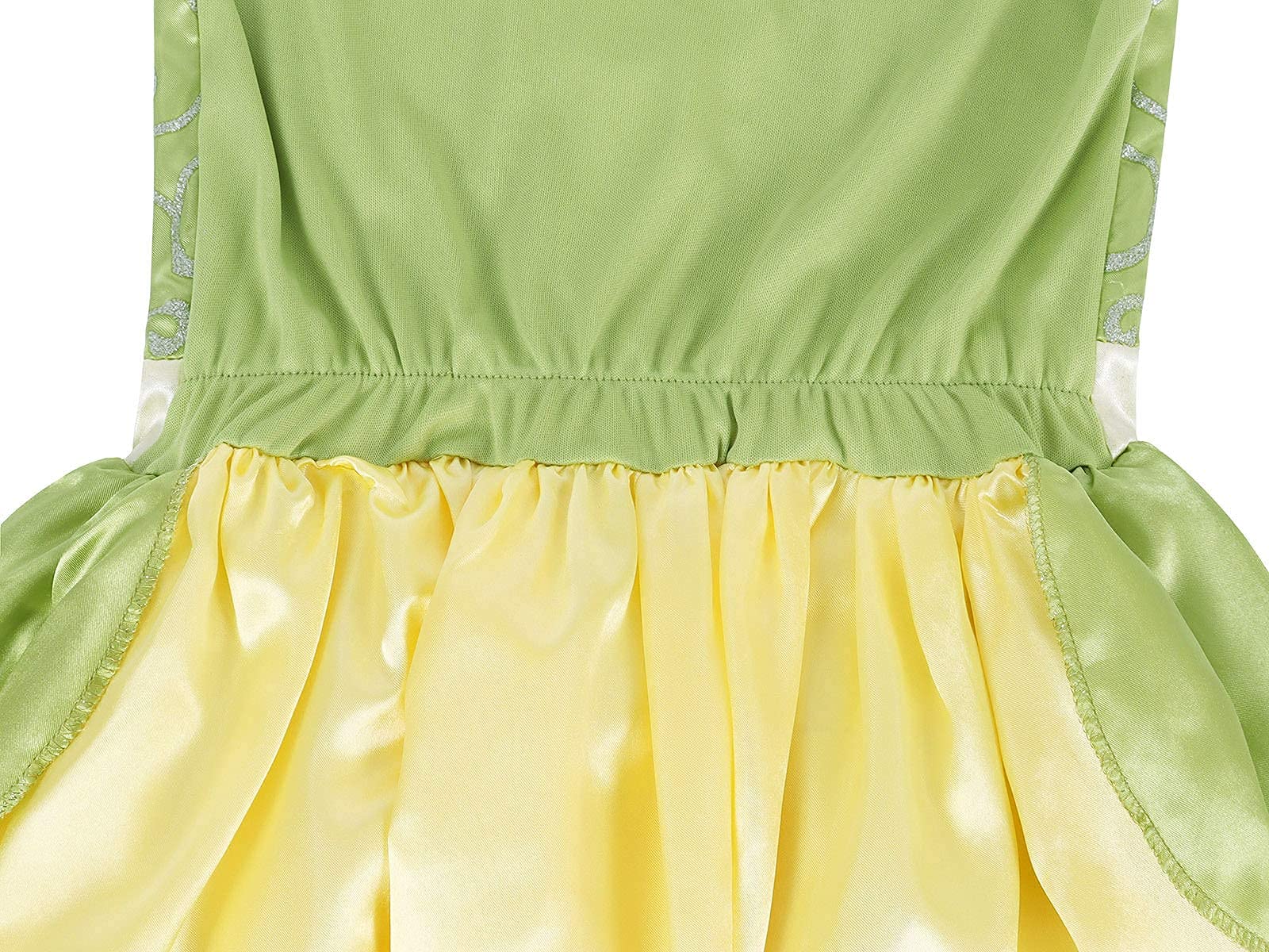 WonderBabe Green Fairy Tale Princess Dress Fancy Birthday Party Dresses Halloween Christmas Party Dress up Role Play Dresses Luxury Outfit Green Size 5T 6T Age 5-6 Years - Image 2