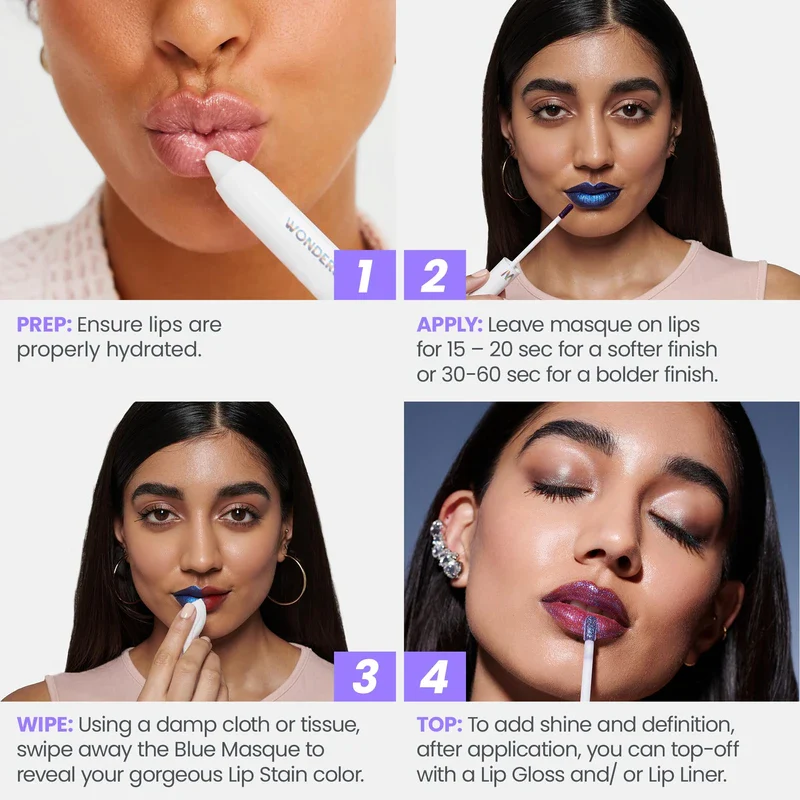 Wonderskin Wonderskin Wonder Blading Lip Stain Peel Off Masque - Long Lasting, Waterproof and Transfer Proof Pink Lip Tint, Matte Finish Peel Off Lip Stain (First Kiss Masque) - Image 3