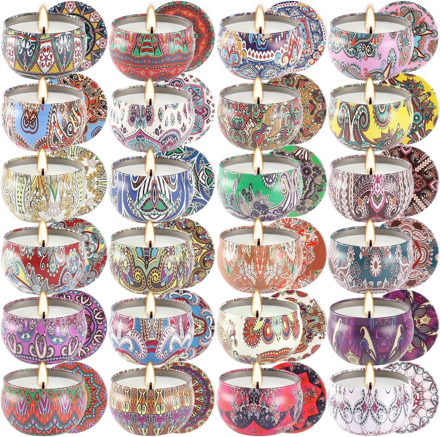 WPONSZU Scented Candles Gifts Set 24 Pack Soy Wax Travel Tin Jar Candles for Home 2.5 OZ jar Candles for Mom for Christmas, Birthday, Thanksgiving, Mother's Day - Image 8