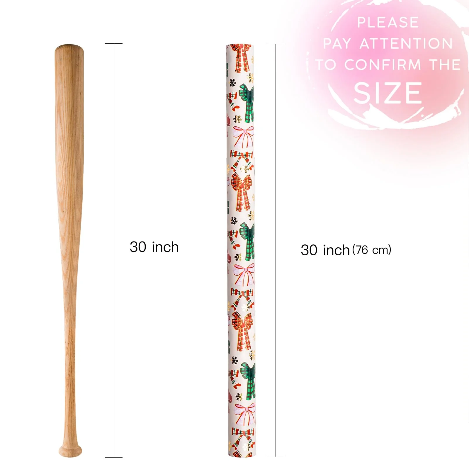 WRAPAHOLIC 30 Inch Jumbo Bow Christmas Wrapping Paper - 30 Inch x 33 Feet - Gold Foil Snoflakes and Plaid Bow Wrapping Paper for Girl Boy Kids, Christmas, Holiday - Image 6
