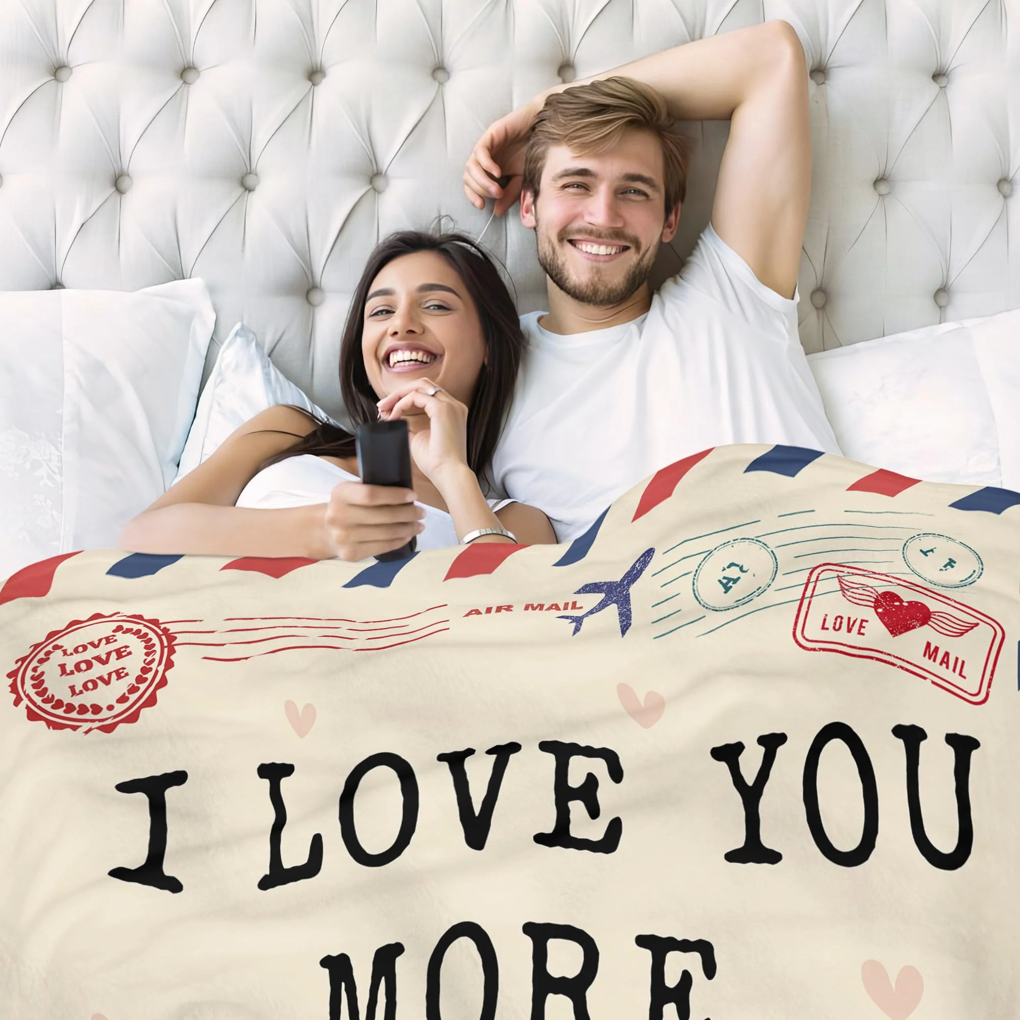 WRAPIX Christmas Anniversary Couple Gifts for Women - I Love You More Soft Fleece Throw Blanket 50x60 in - Birthday Romantic Gifts for Girlfriend Boyfriend Wife Husband, I Love You Gift for Him Her - Image 4