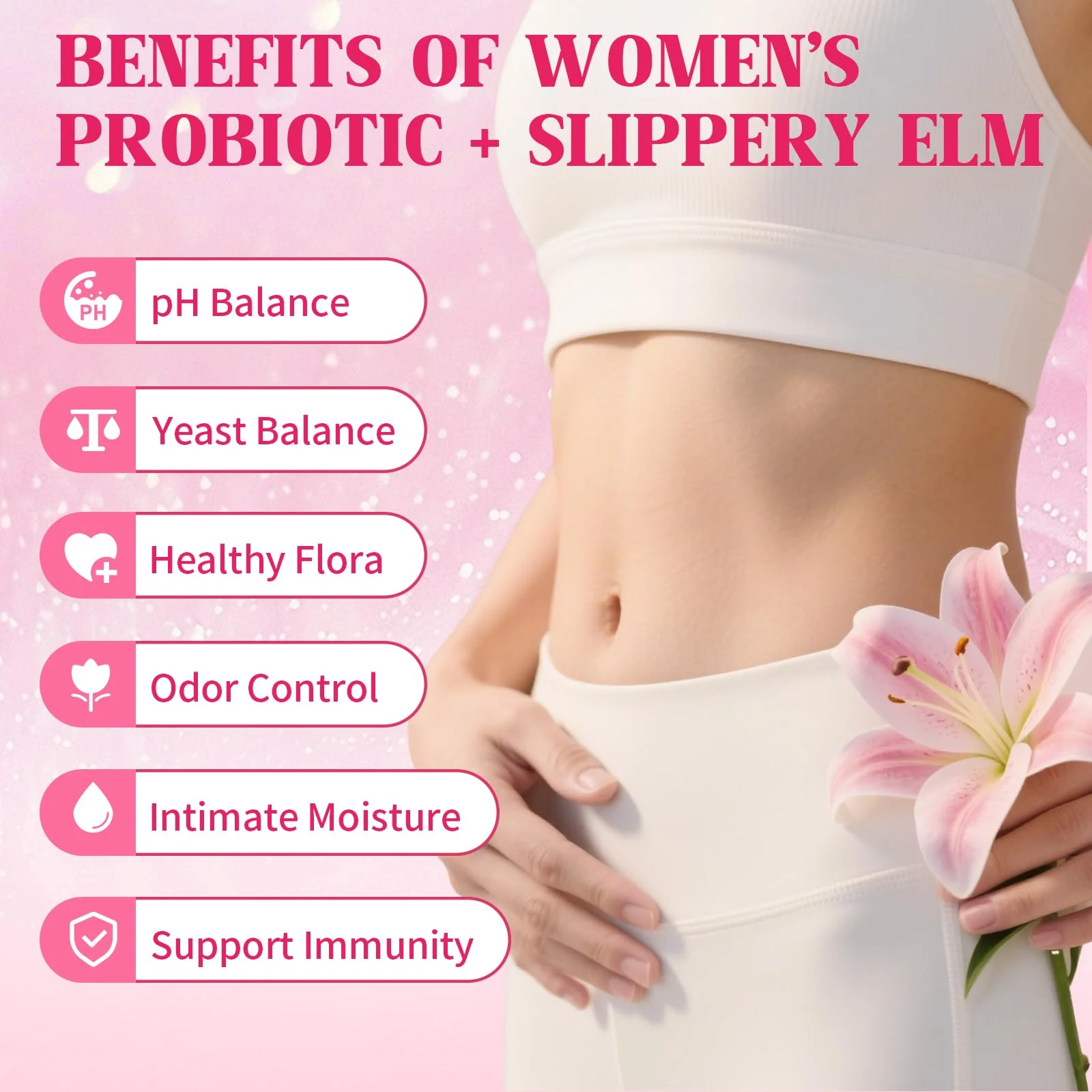 XIAAN Women Probiotic Slippery Elm Gummies, Her Juicy Feminine Probiotics Supports pH Balance & Immune System, Vaginal Probiotic Gummies, Suagr-Free, Veagn, Pineapple Flavor, 60 Count - Image 5