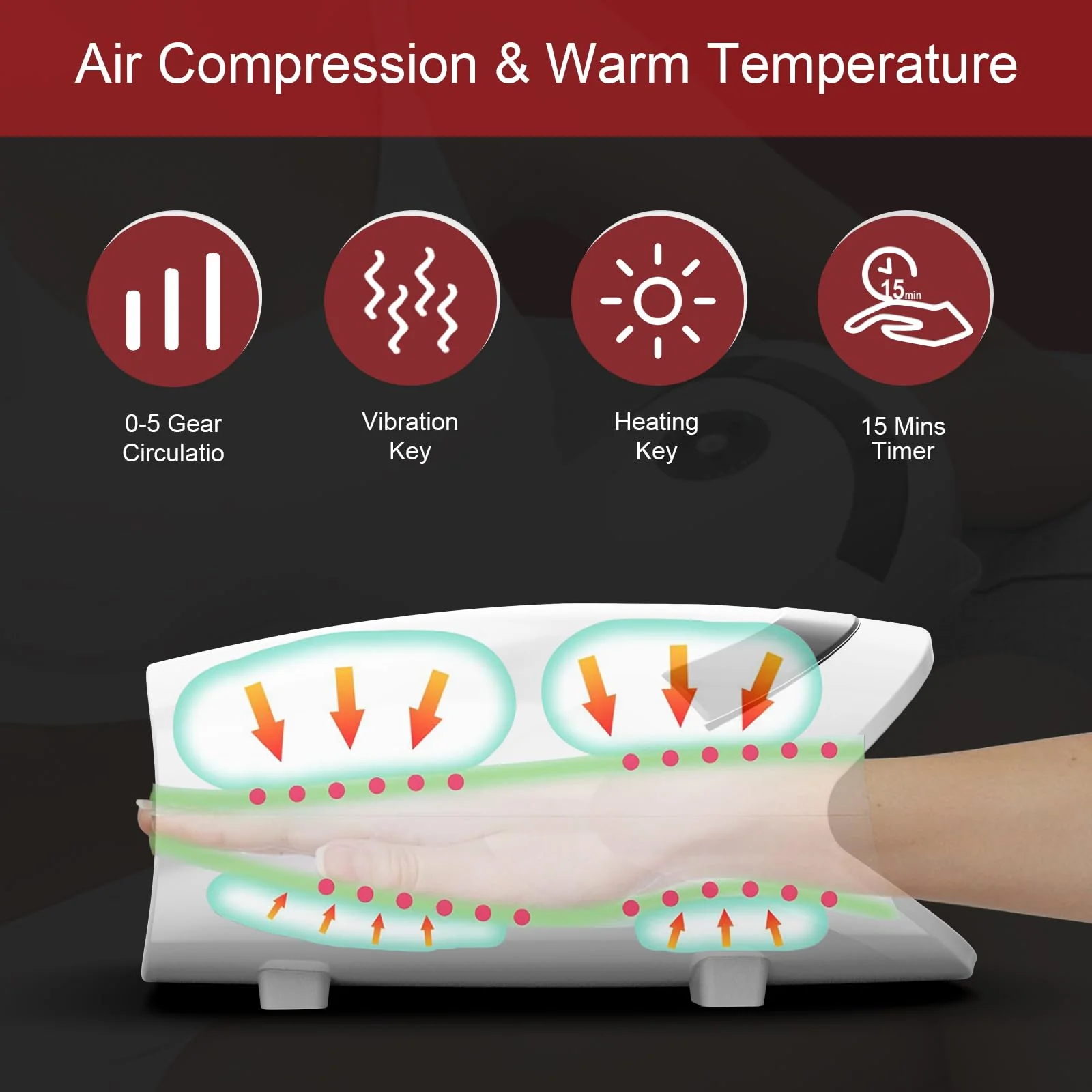 Xllent Christmas Gifts for Women,White Elephant Gifts for Adults - Hand Massager with Compression & Heating,Electric Hand Massager for Arthritis and Carpal Tunnel(White) - Image 6