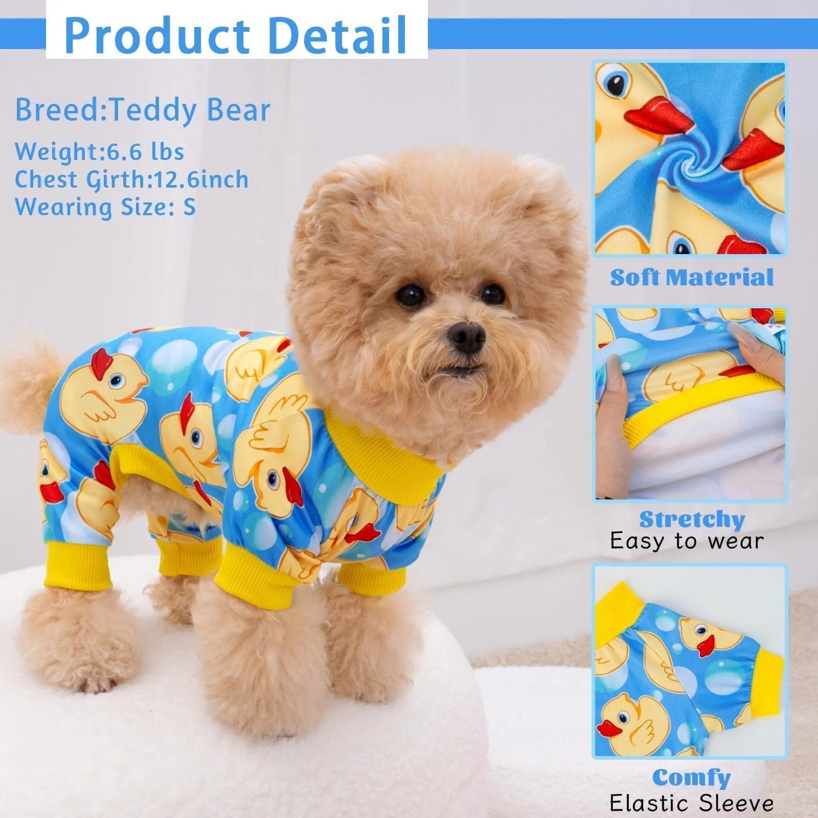 XPUDAC 4 Pieces Dog Pajamas for Small Dogs Pjs Clothes Puppy Onesies Outfits for Doggie Christmas Shirts Sleeper for Pet Cats Jammies-L - Image 8