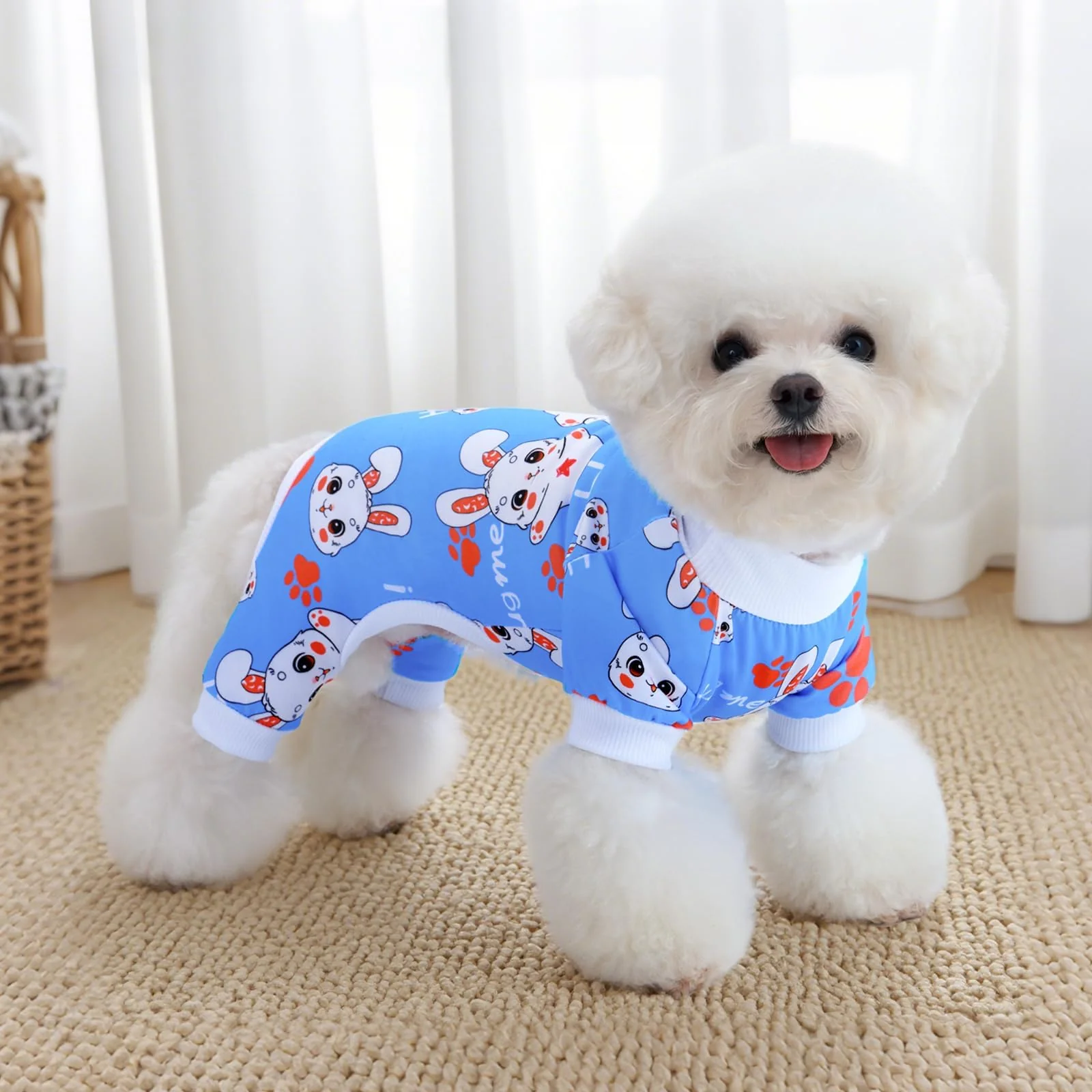XPUDAC 4 Pieces Dog Pajamas for Small Dogs Pjs Clothes Puppy Onesies Outfits for Doggie Christmas Shirts Sleeper for Pet Cats Jammies-L - Image 3