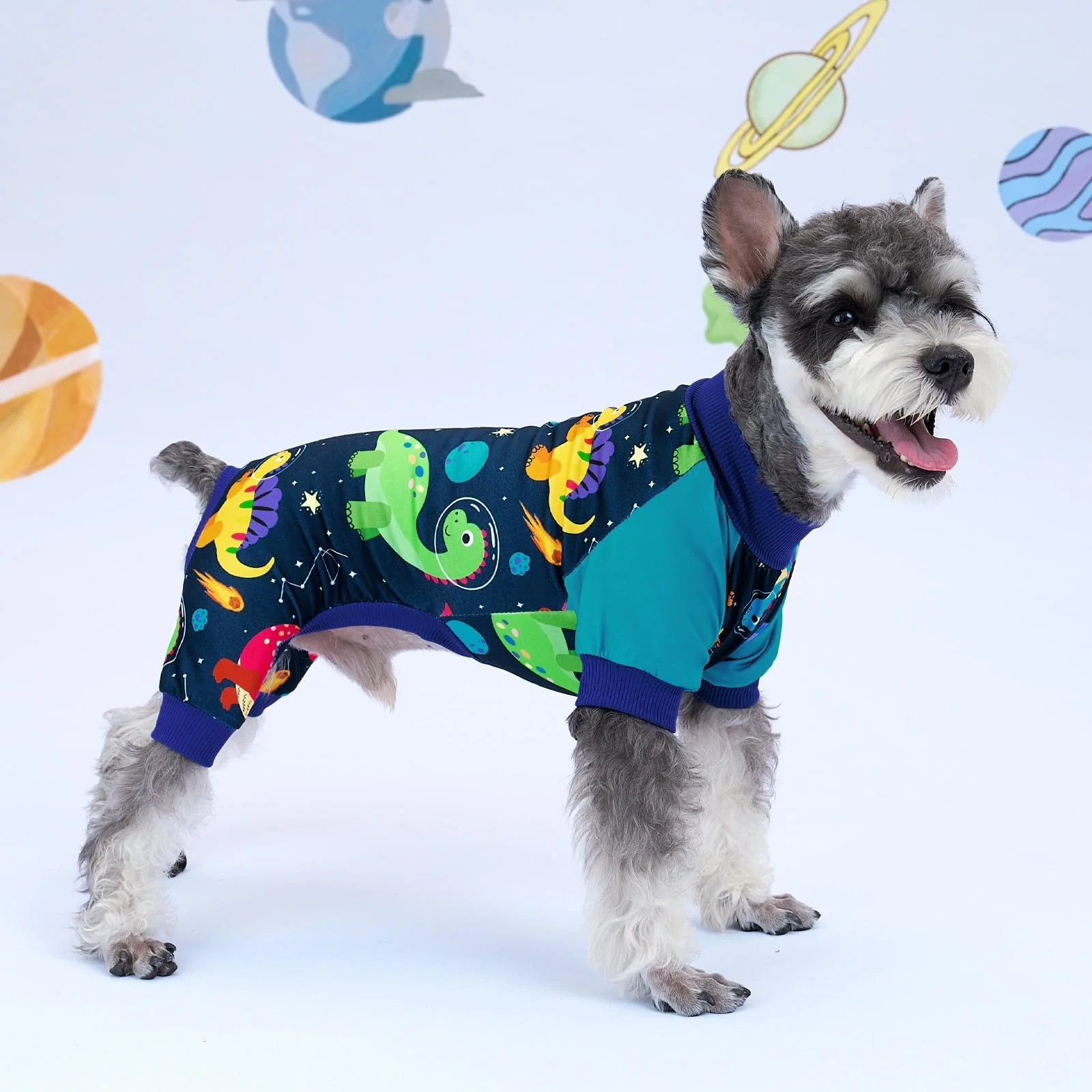 XPUDAC Dog Pajamas Clothes for Small Dogs Boy Girl, Doggie Pjs Puppy Onesies Outfits Pet Clothes for Dog Cat Christmas Pajamas, 4 Styles (Universe, Medium) - Image 3
