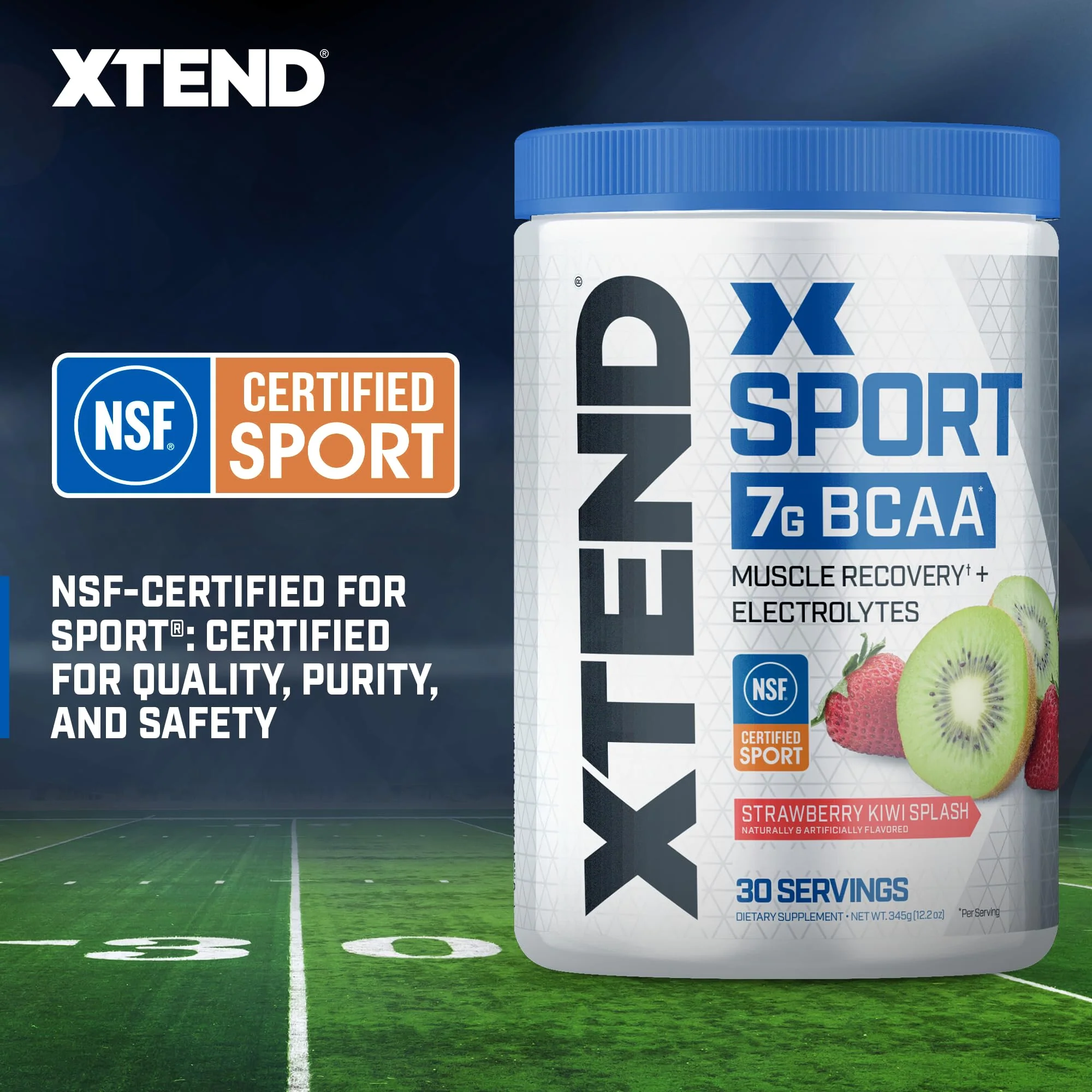 XTEND Sport BCAA Powder Strawberry Kiwi Splash - Electrolyte Powder for Recovery & Hydration with Amino Acids - 30 Servings - Image 4