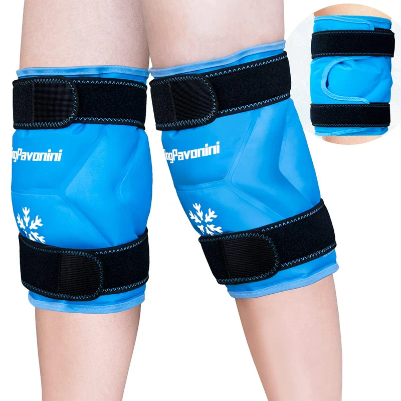 XXL Knee Ice Pack Wrap Around Entire Knee After Surgery, Reusable Gel Ice Pack for Knee Injuries, Large Ice Pack for Pain Relief, Swelling, Knee Surgery, Sports Injuries, 2 Pack (Sky-Blue) - Image 2