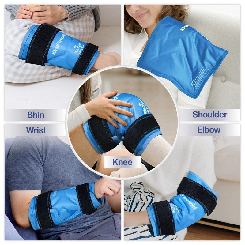 XXL Knee Ice Pack Wrap Around Entire Knee After Surgery, Reusable Gel Ice Pack for Knee Injuries, Large Ice Pack for Pain Relief, Swelling, Knee Surgery, Sports Injuries, 2 Pack (Sky-Blue) - Image 8