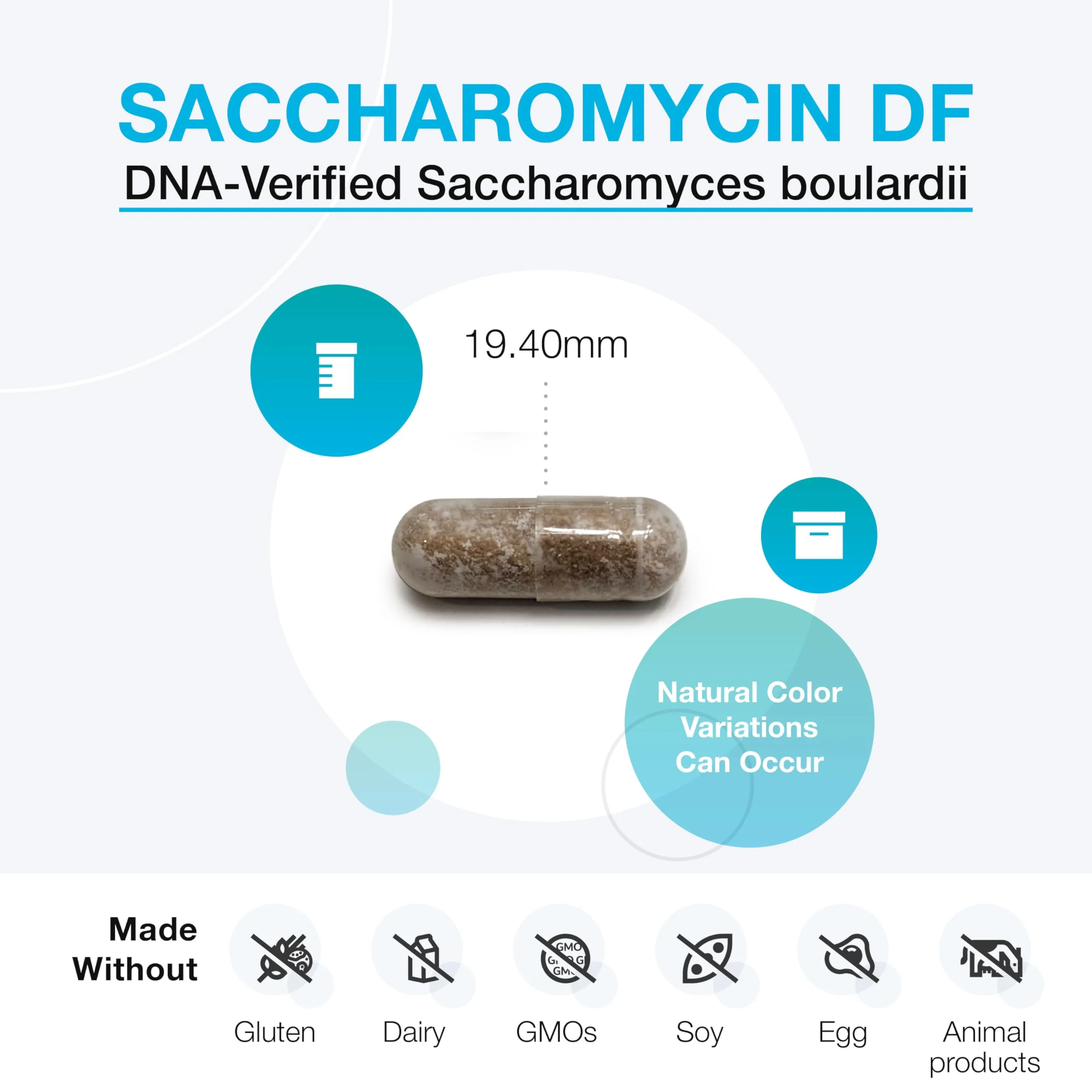 XYMOGEN Saccharomycin 10B - Stomach Acid-Resistant, DNA-Verified Saccharomyces boulardii - Dairy Free Yeast Probiotics for Gut Support & Immune Health - Formerly Saccharomycin DF (60 Capsules) - Image 9